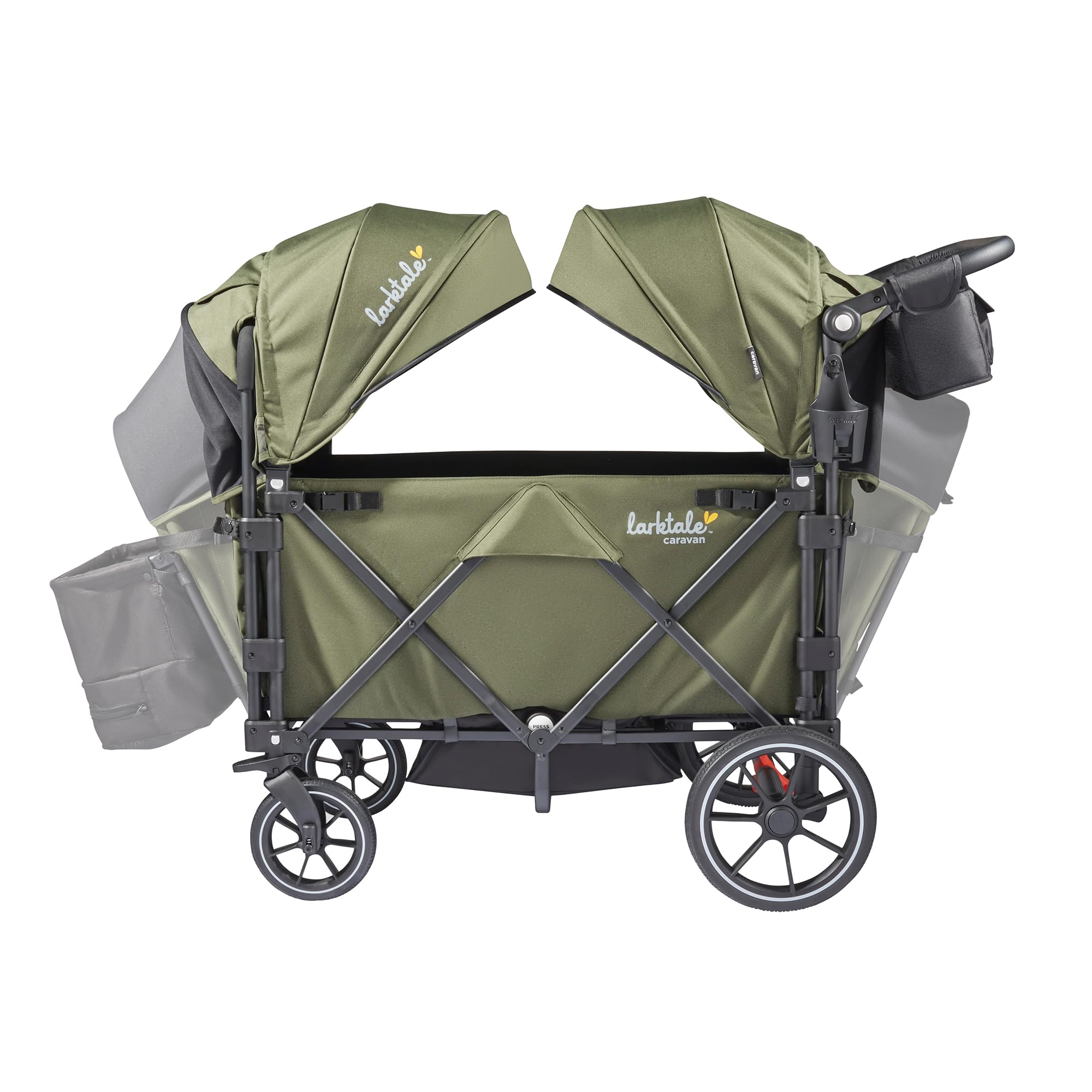 Caravan Quad Stroller, 4-Seater Kids Wagon, 214 lb Capacity, Chelsea Green