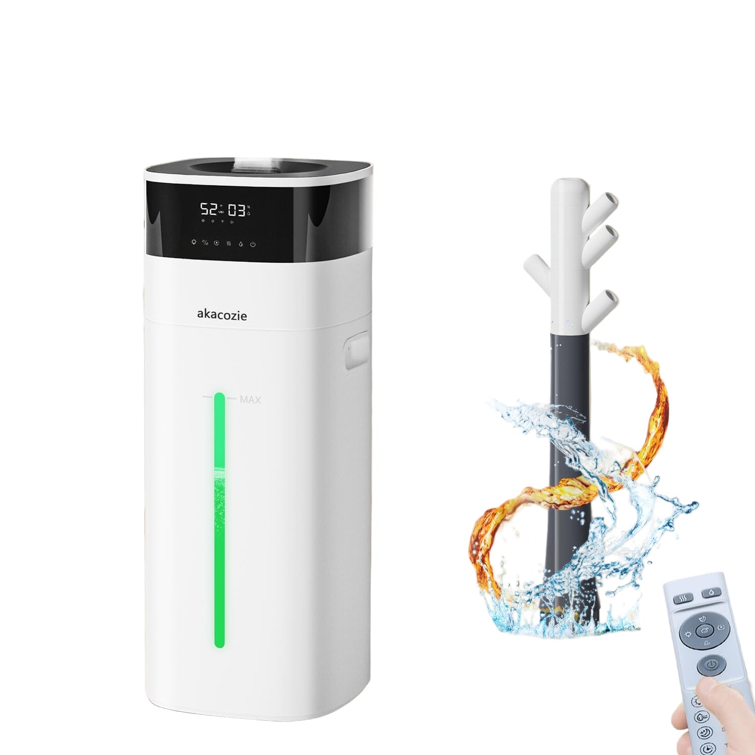 Humidifier Large Room, 5.3Gal/20L 3000ft² Coverage Cool Warm Mist Humidifiers for Home