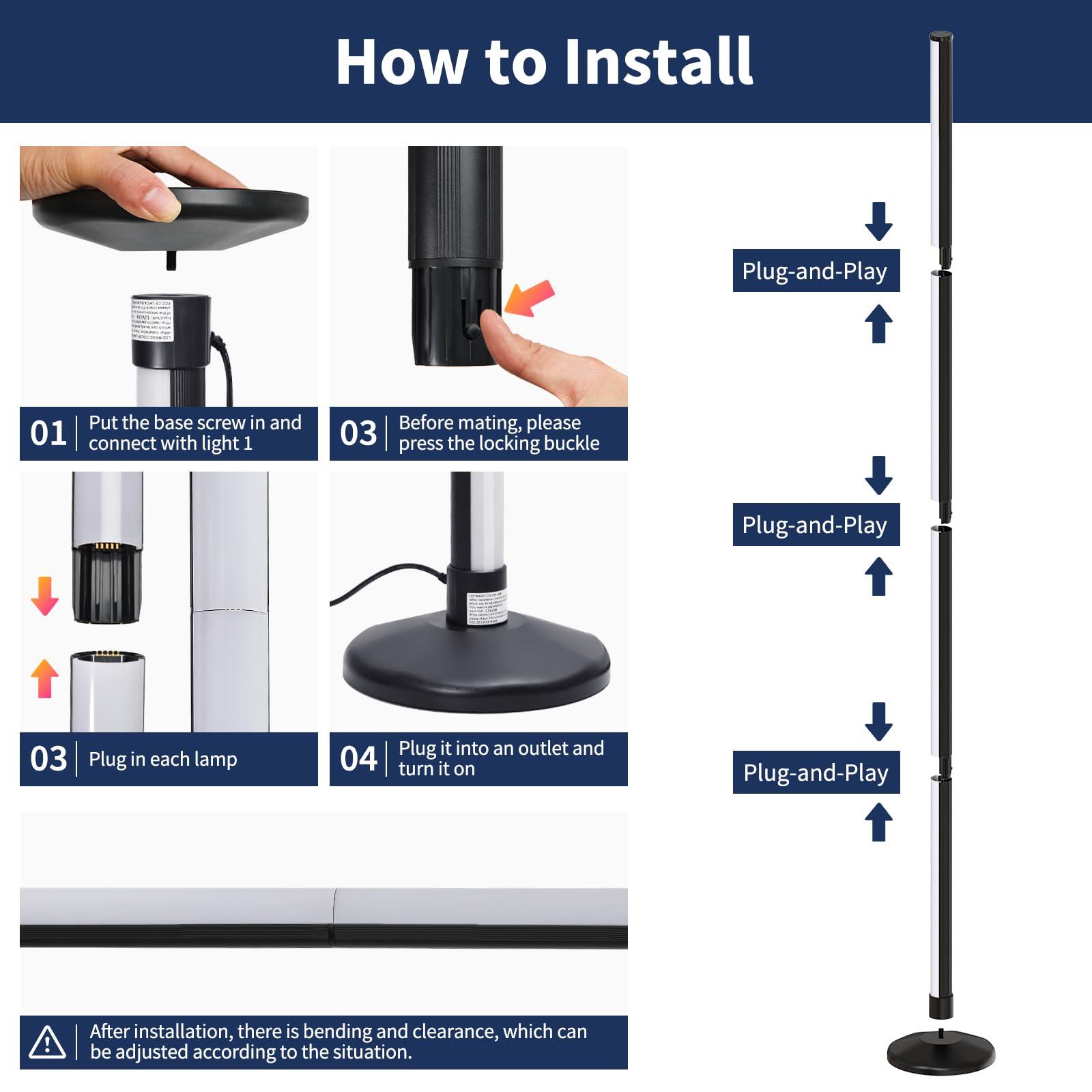 Smart RGB Floor Lamp with App and Remote Control