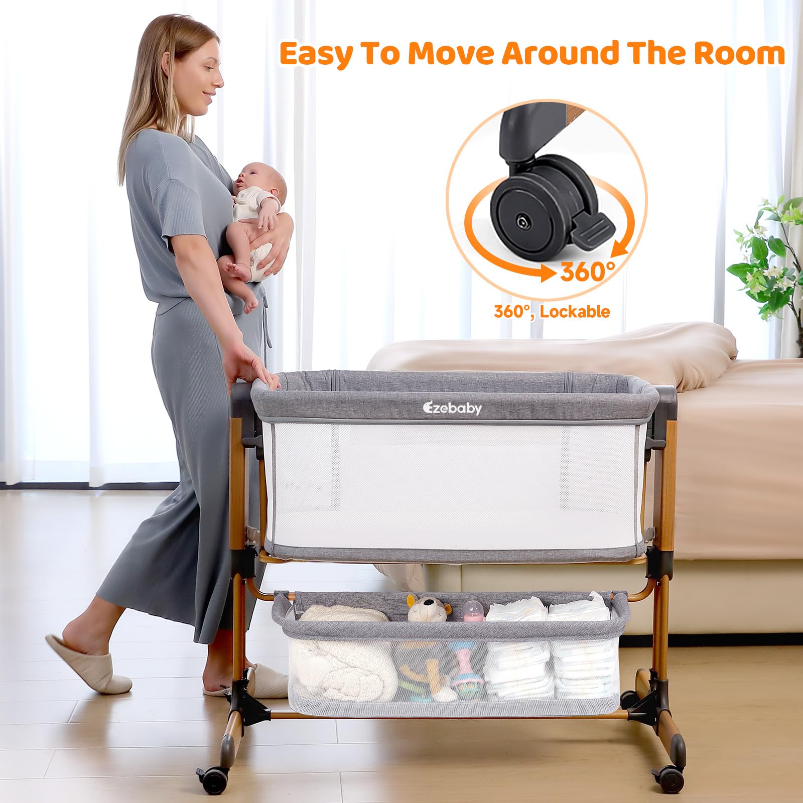 3-in-1 Baby Bassinet with Rocking Feature