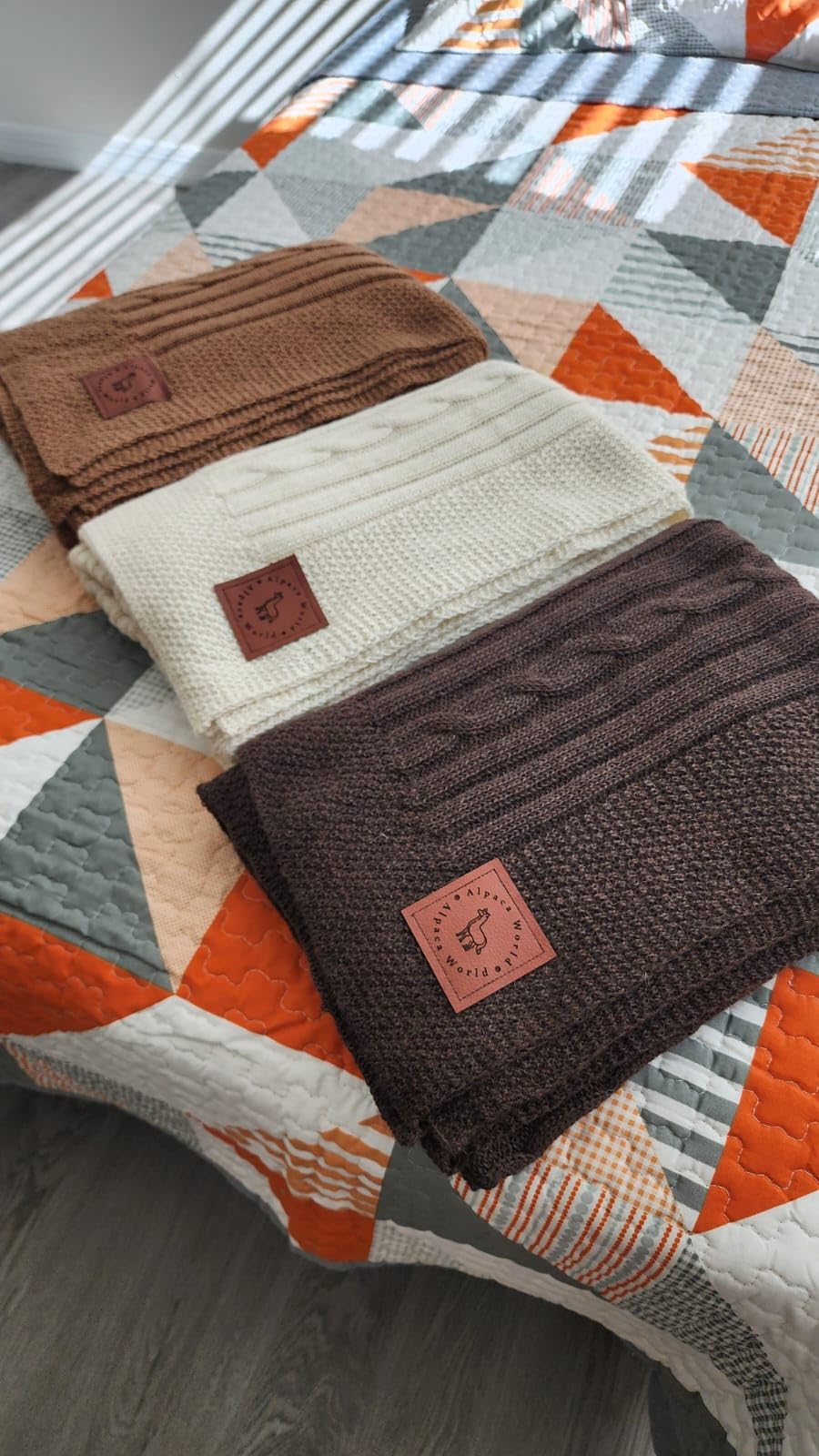 Alpaca Wool Throw Blanket Queen Size