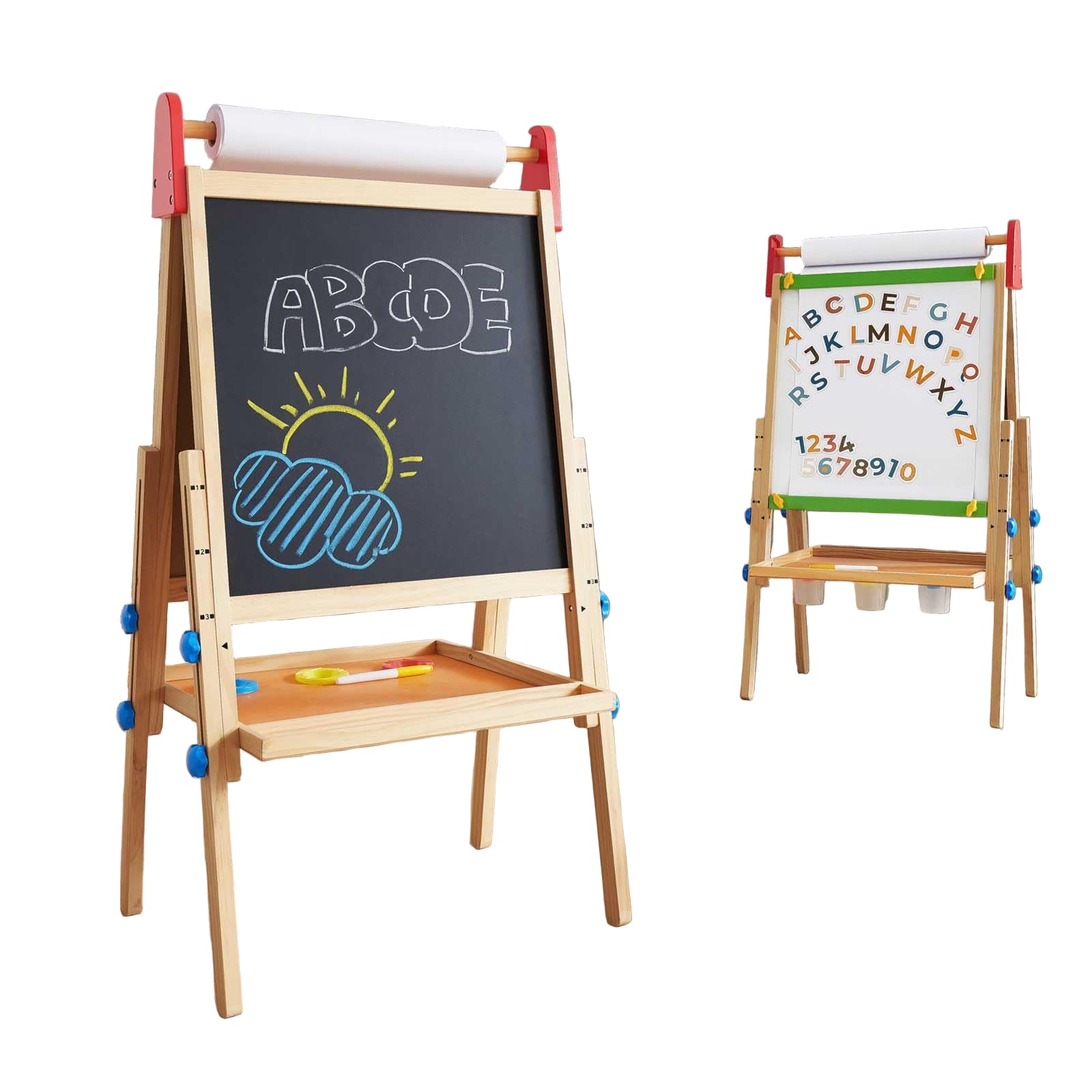 Easel for Kids with 2 Drawing Paper Roll, Learning-Toy for 3,4,5,6,7,8