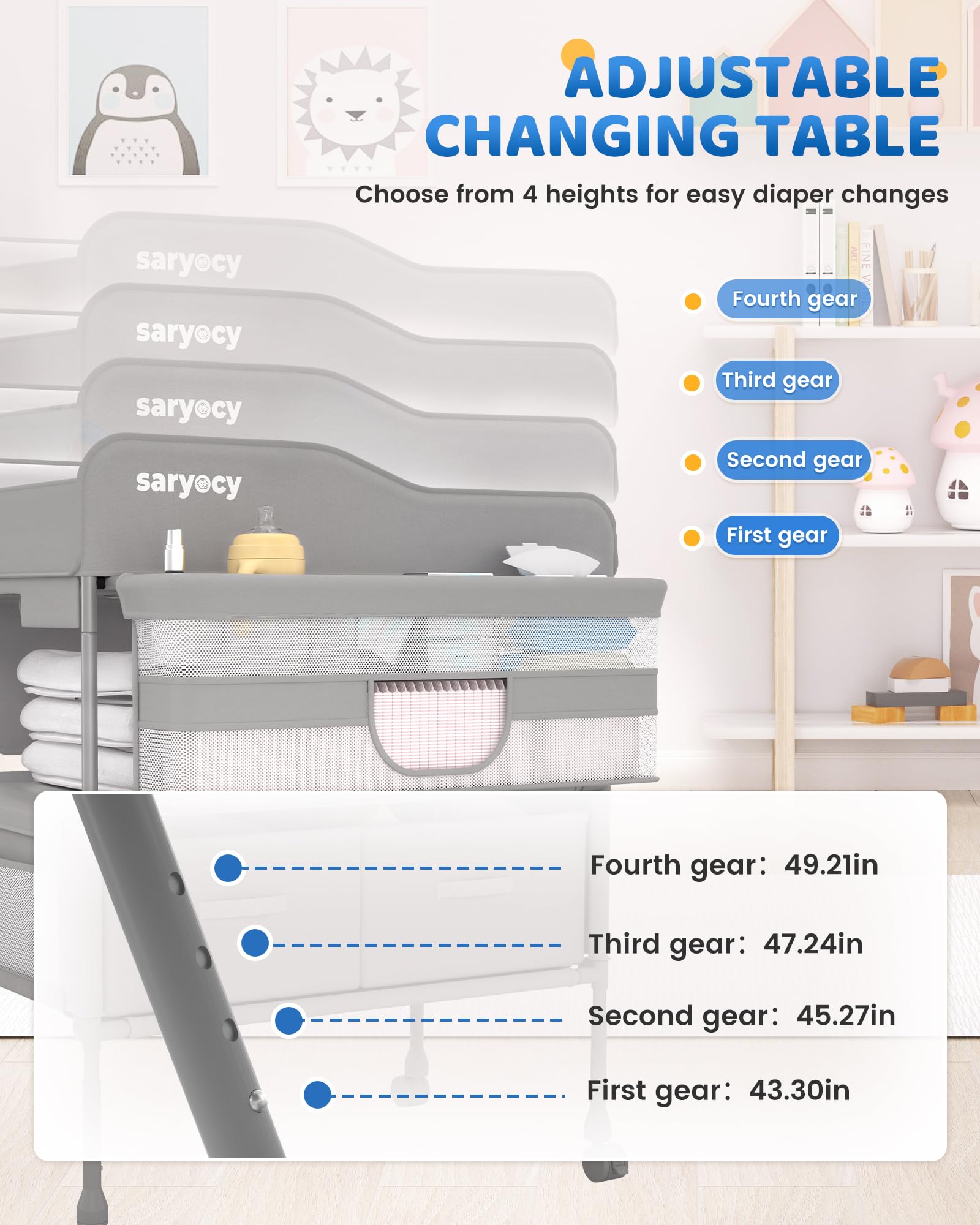 Baby Changing Table with Storage Drawers