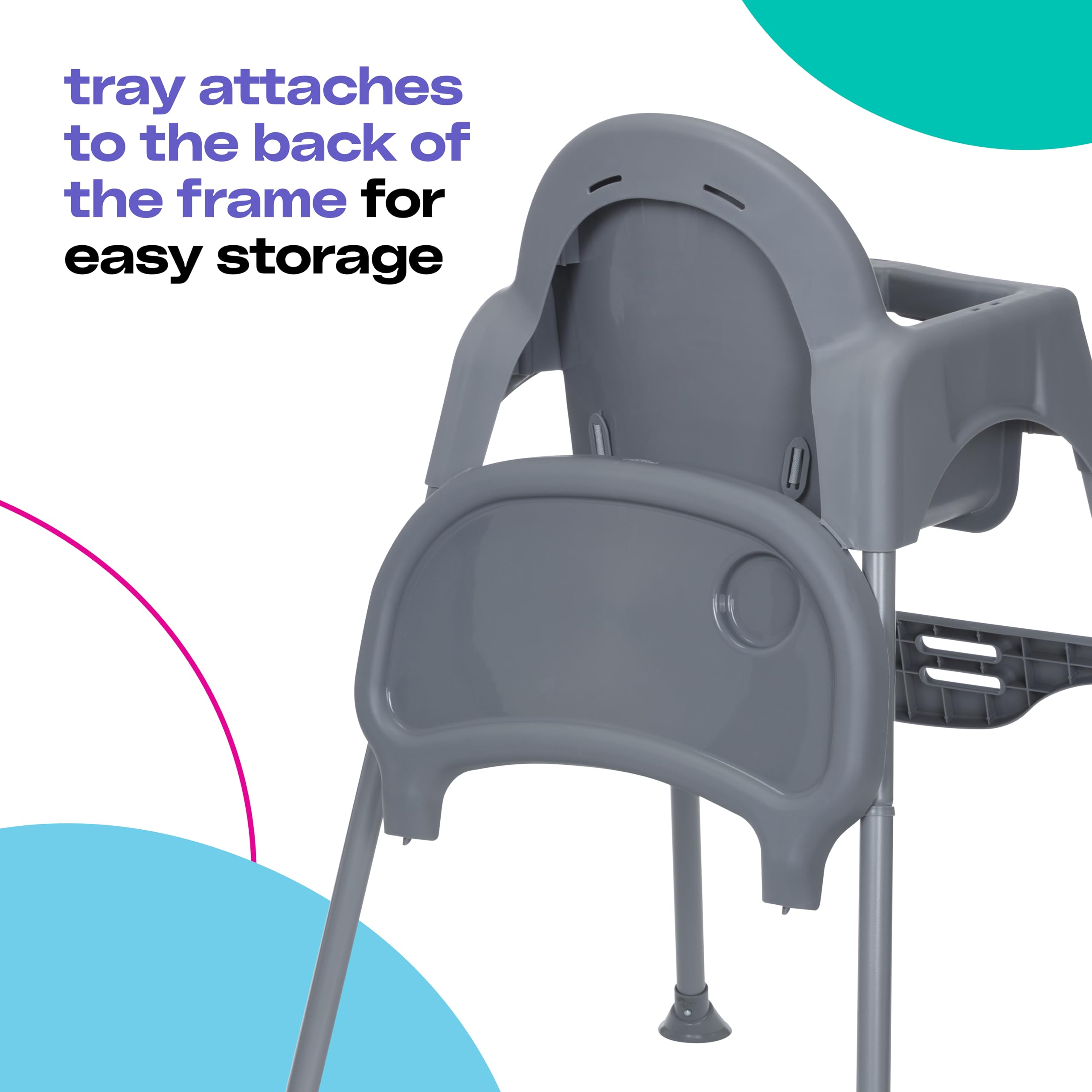 Lightweight Portable High Chair with Adjustable Tray and Footrest