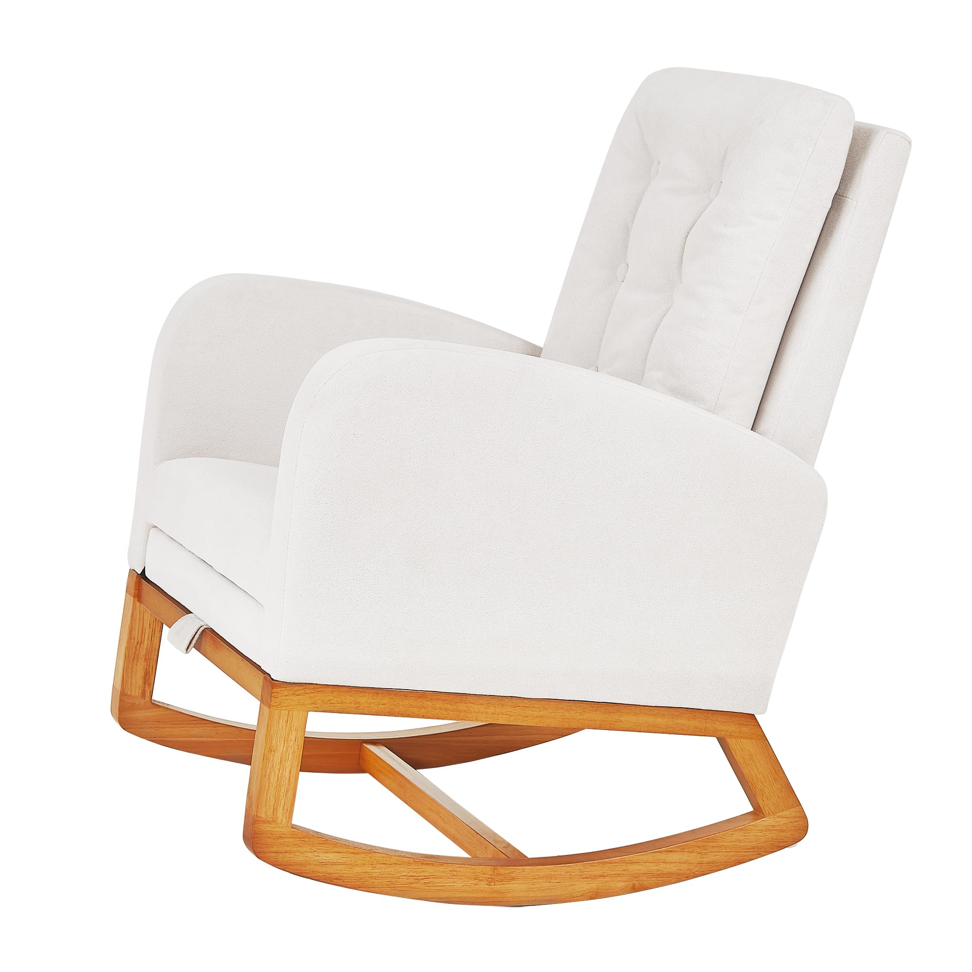 Sherpa Rocking Chair with High Back and Side Pocket