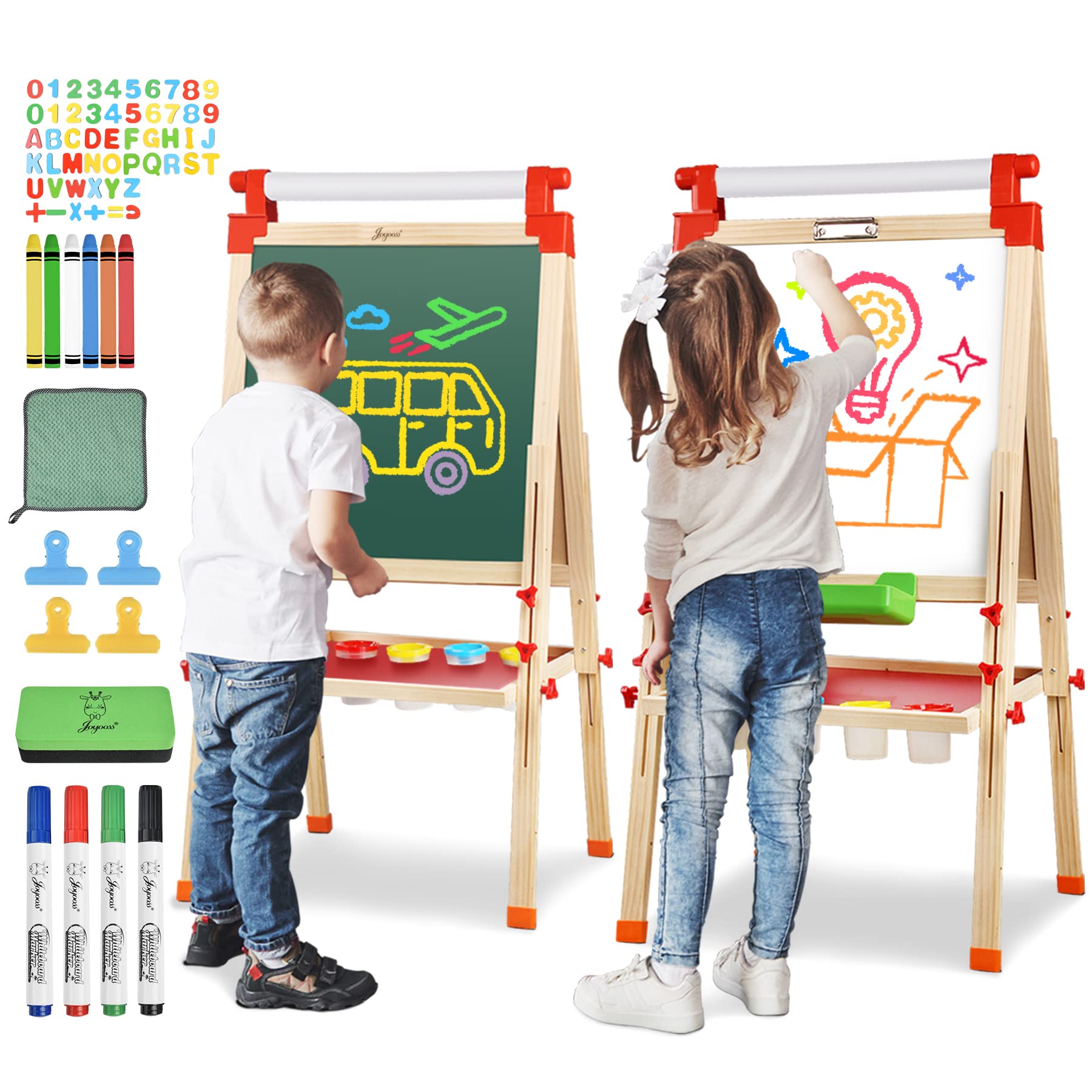 Kids Wooden Art Easel with Paper Roll