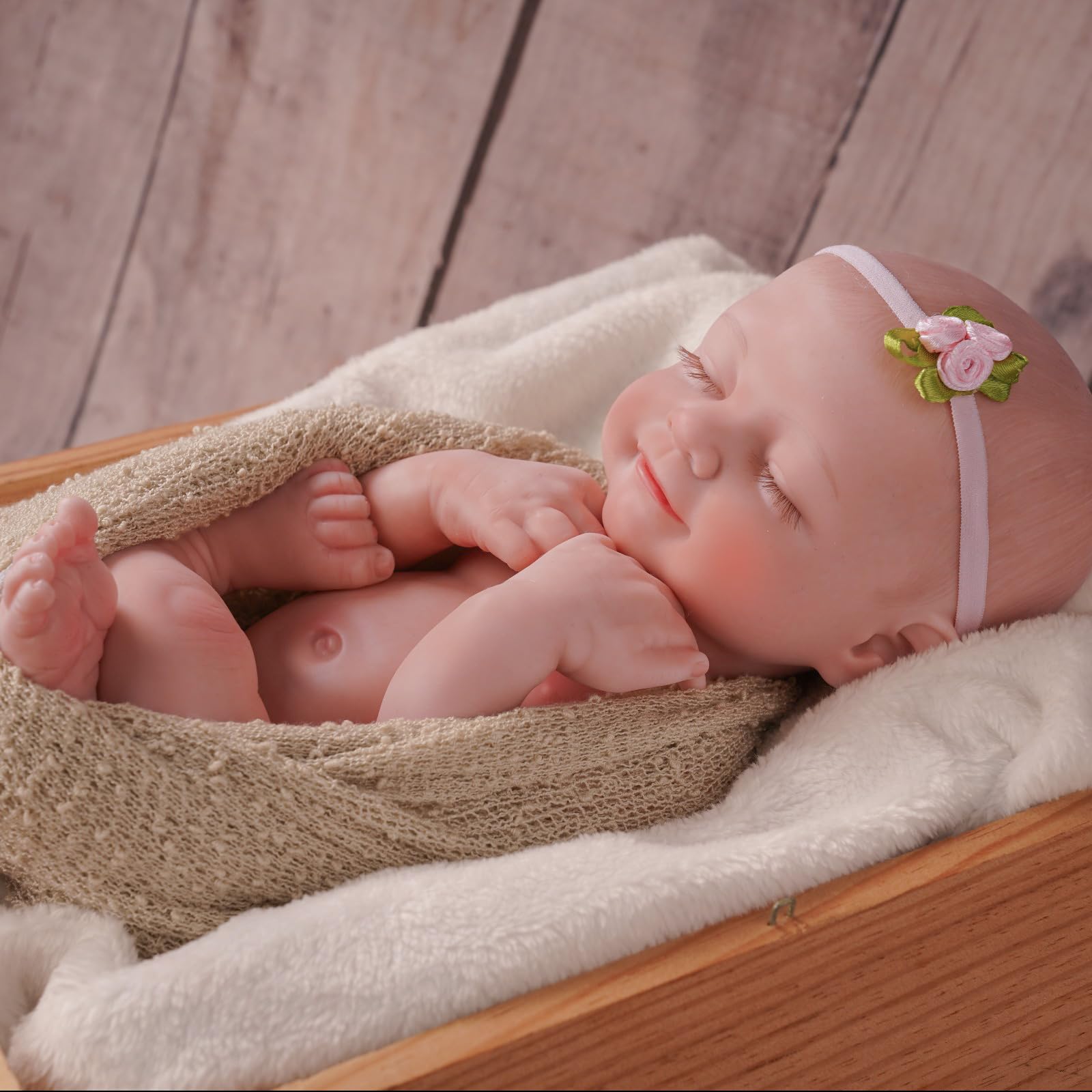 Lifelike Reborn Baby Dolls 16'' (Weight 4 lb) Full Platinum Silicone Reborn Baby