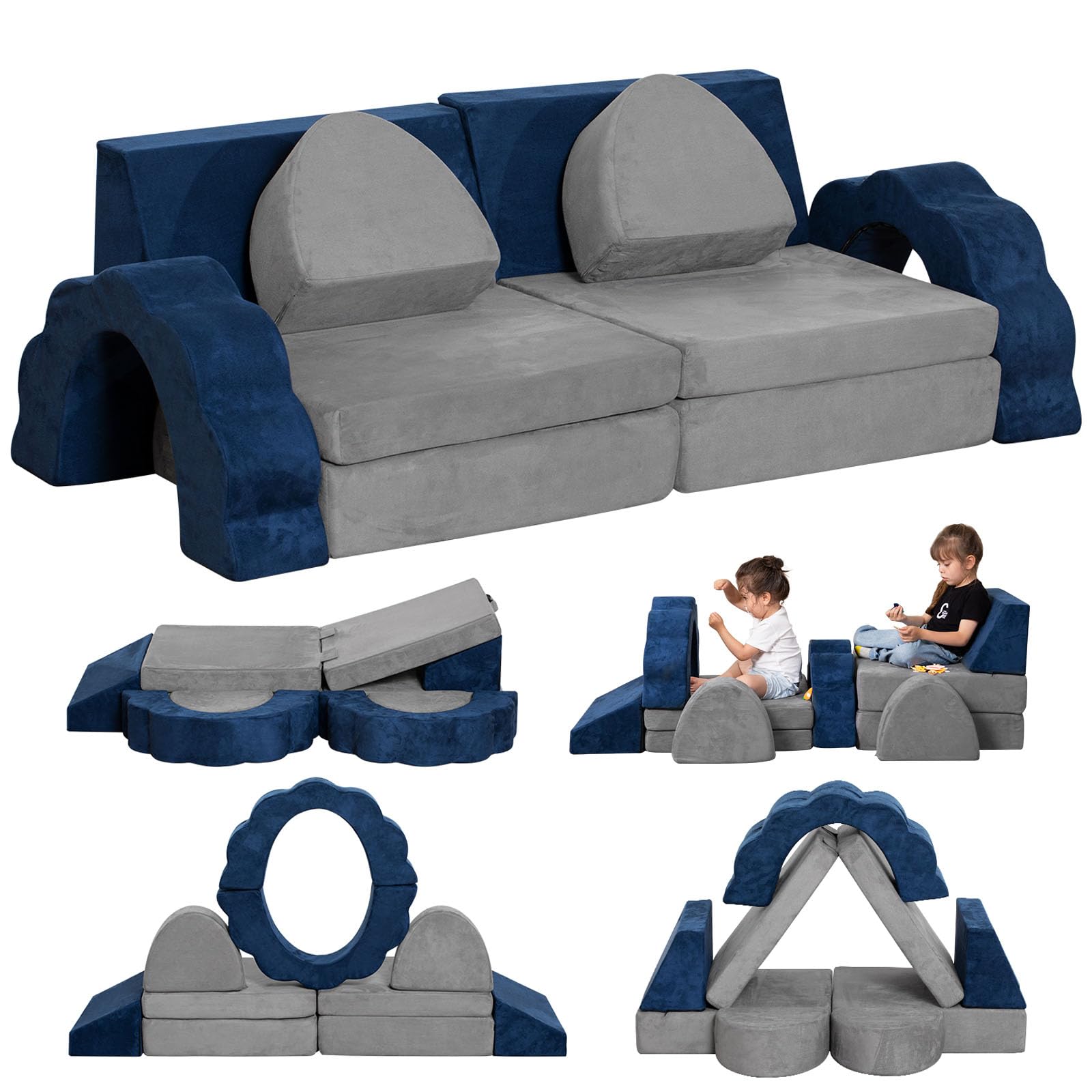 10-Piece Convertible Kids Foam Couch
