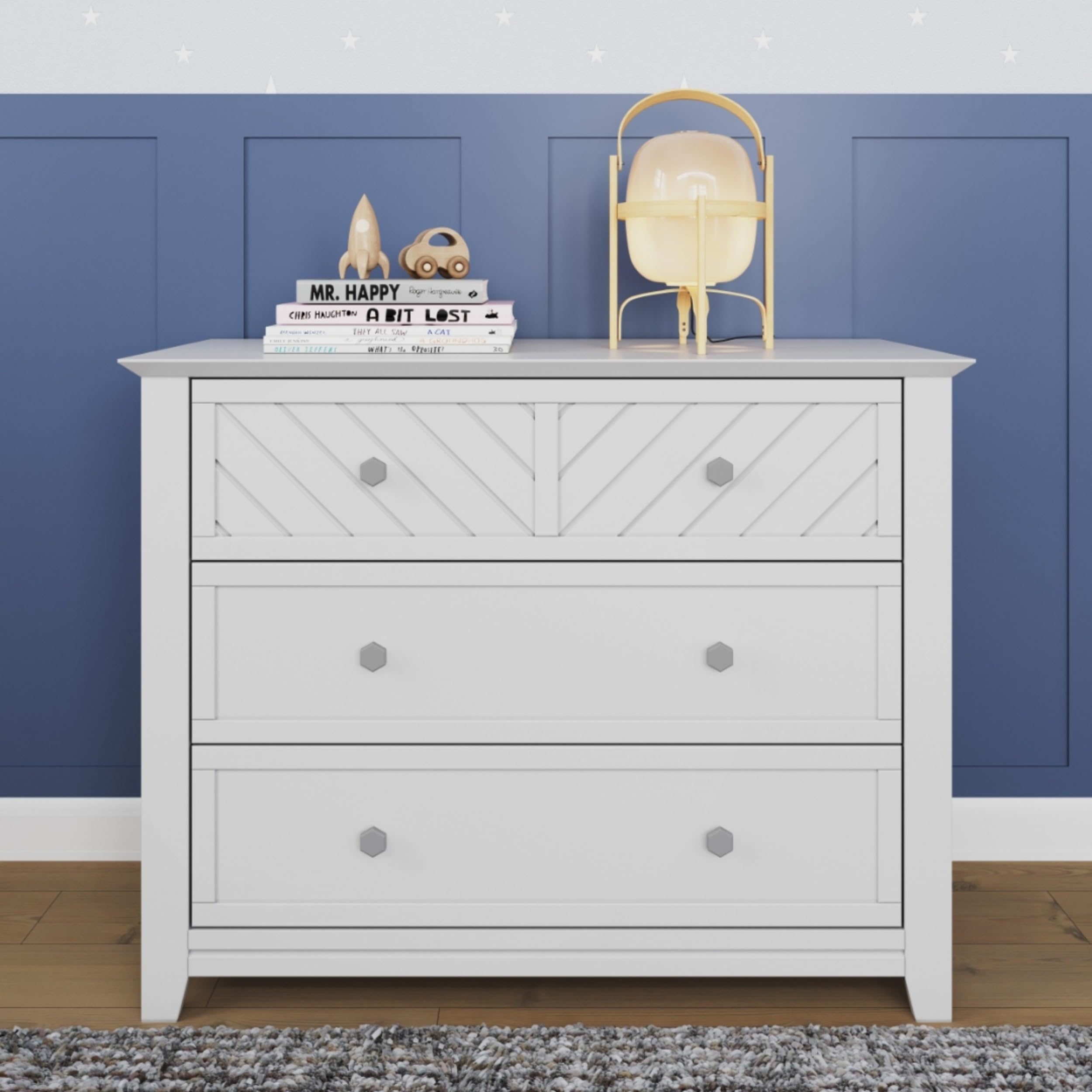 3-Piece Nursery Set with Convertible Crib, Dresser and Chest