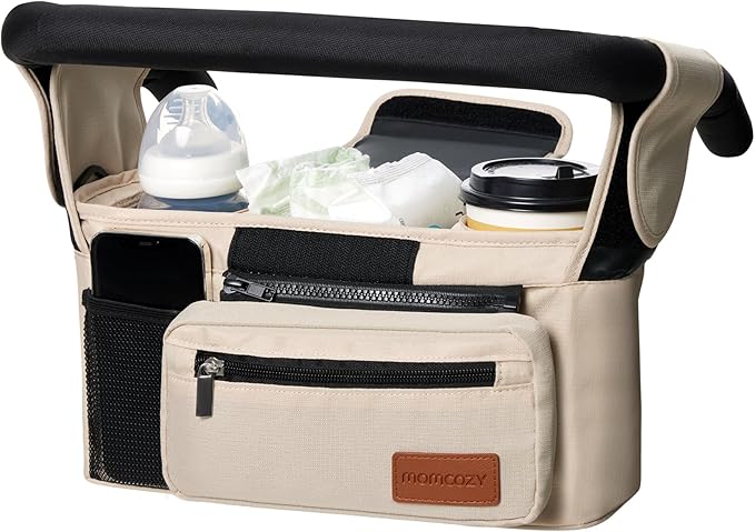Universal Stroller Organizer with Insulated Cup Holder Detachable Phone Bag