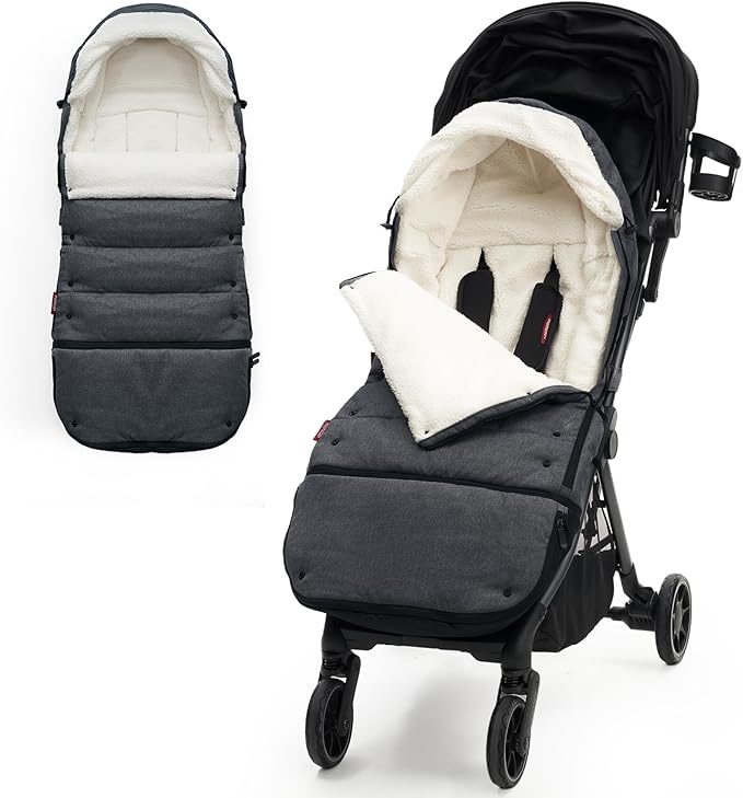 Universal Footmuff | Easily Attaches to Most Strollers | Ultra-Plush, Weather-Proof