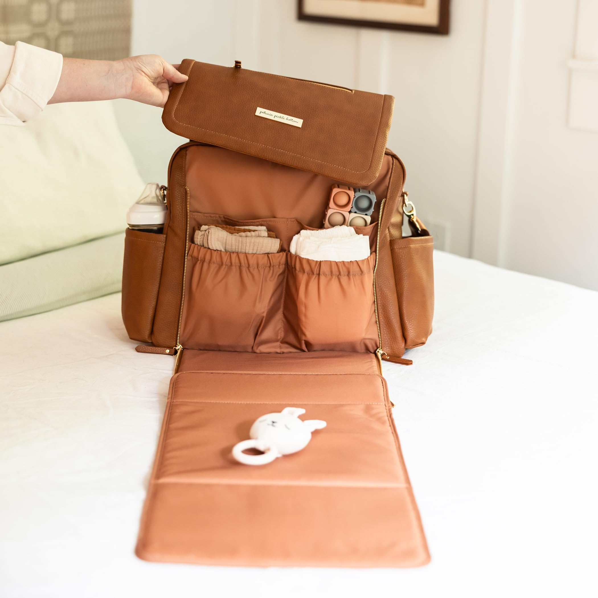 Bottom Boxy Backpack Deluxe, Diaper Bag for Parents, Stylish Baby Bag