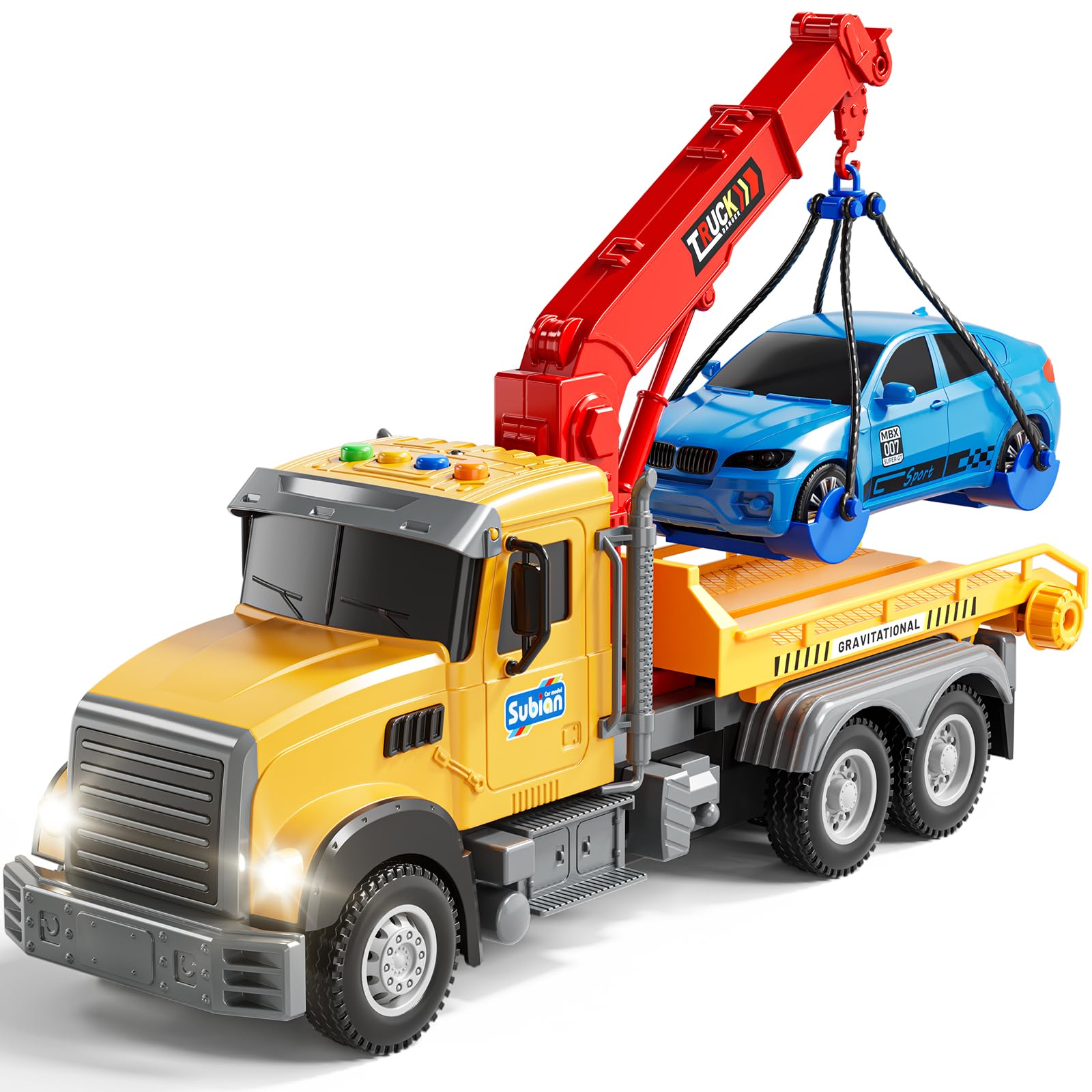 Kids Toys for 3 4 5 6 7 Years Old Boys, Tow Truck Toy,Friction Powered Transport Truck