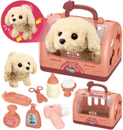 Care Play Set Robot Dog Toys for Kids 12Pcs Puppy Dog Toy Pet Walk