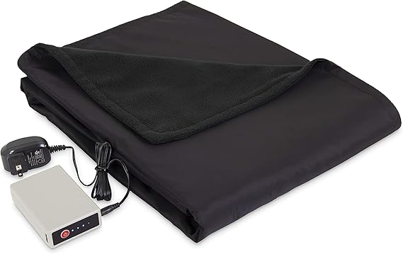 Heated Throw Blanket, Water Resistant Throw with Warming Pocket & Rechargeable Battery