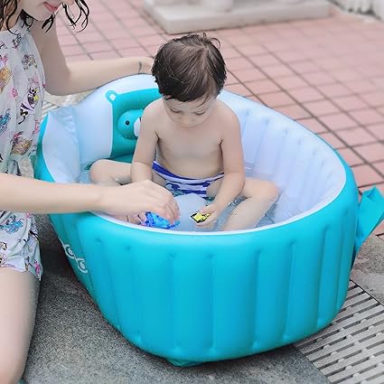 Baby Bath Tub Portable Foldable Travel Mini Swimming Pool Helps Infants