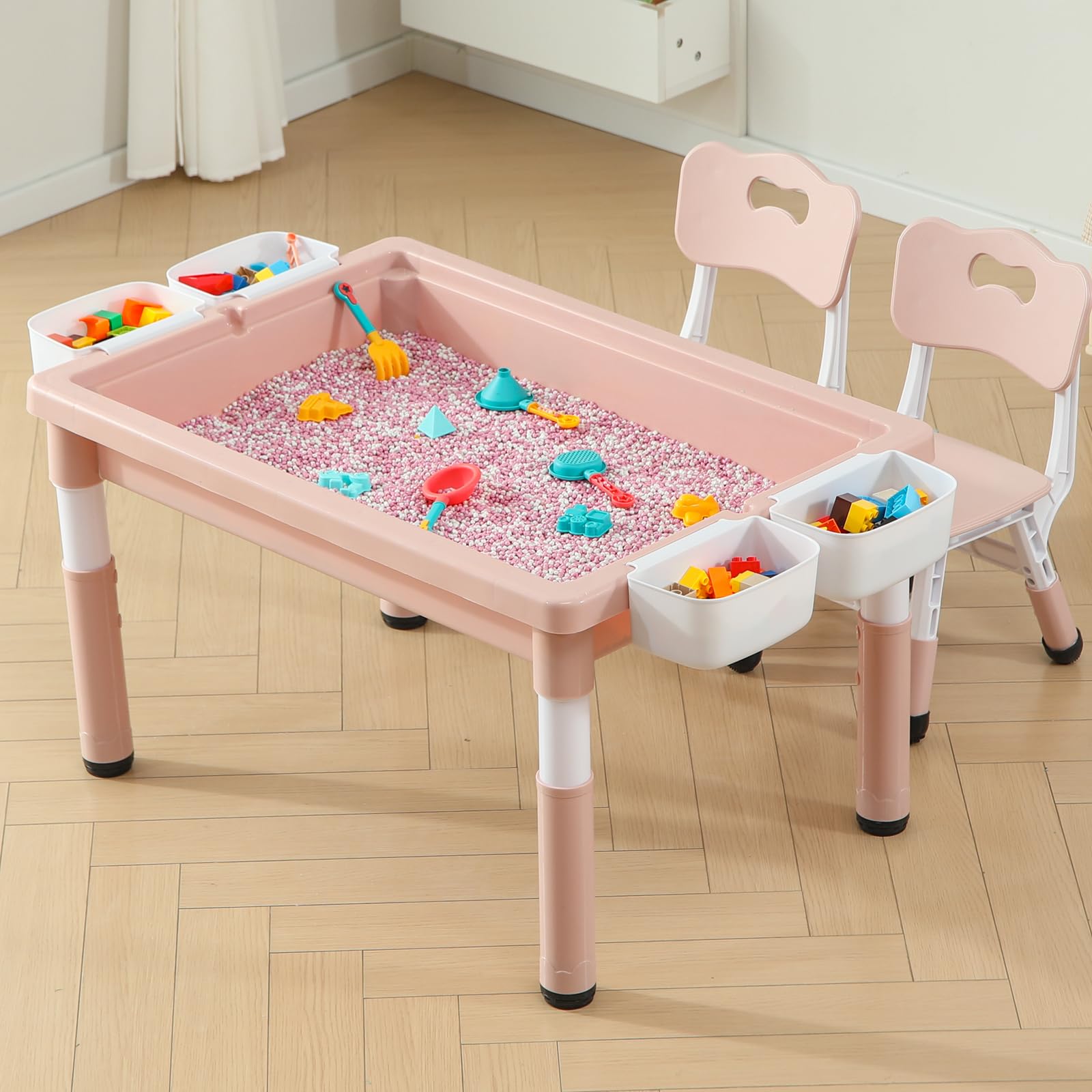 Multi-Functional Kids Table and Chairs Set with Storage