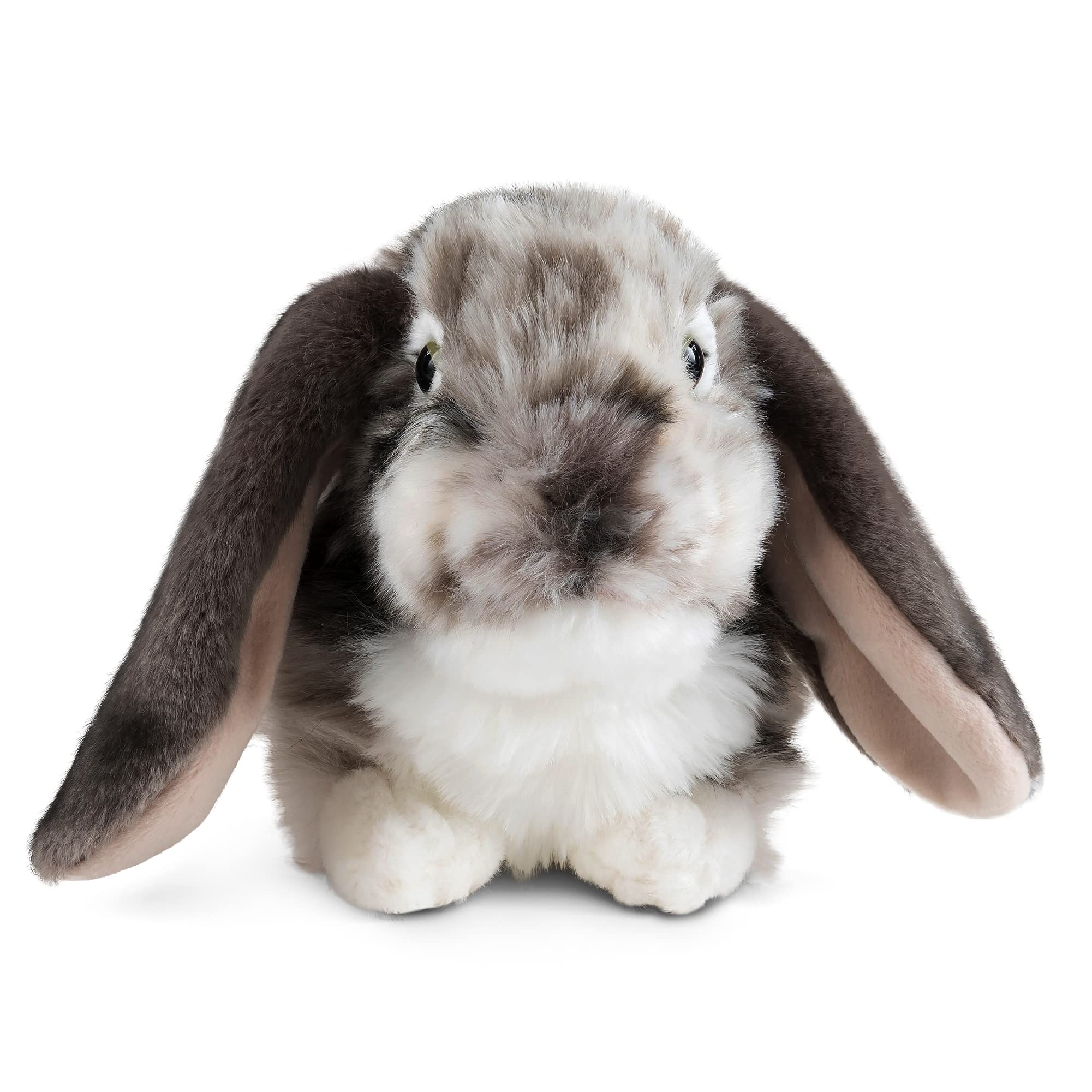 Grey Dutch Lop Eared Rabbit Stuffed Animal | Fluffy Rabbit Animal | Soft Toy Gift for Kids