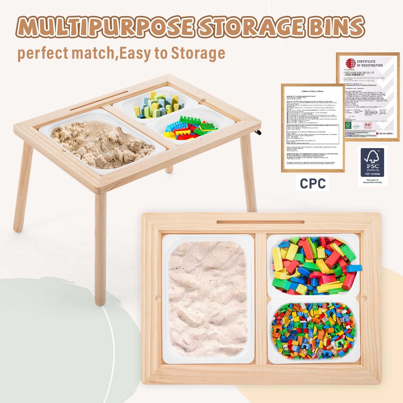 Sensory Table for Toddlers with Storage Bins