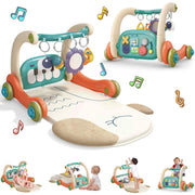3 in 1 Baby Play Mat Gym, Kick and Play Piano Gym with Music Light