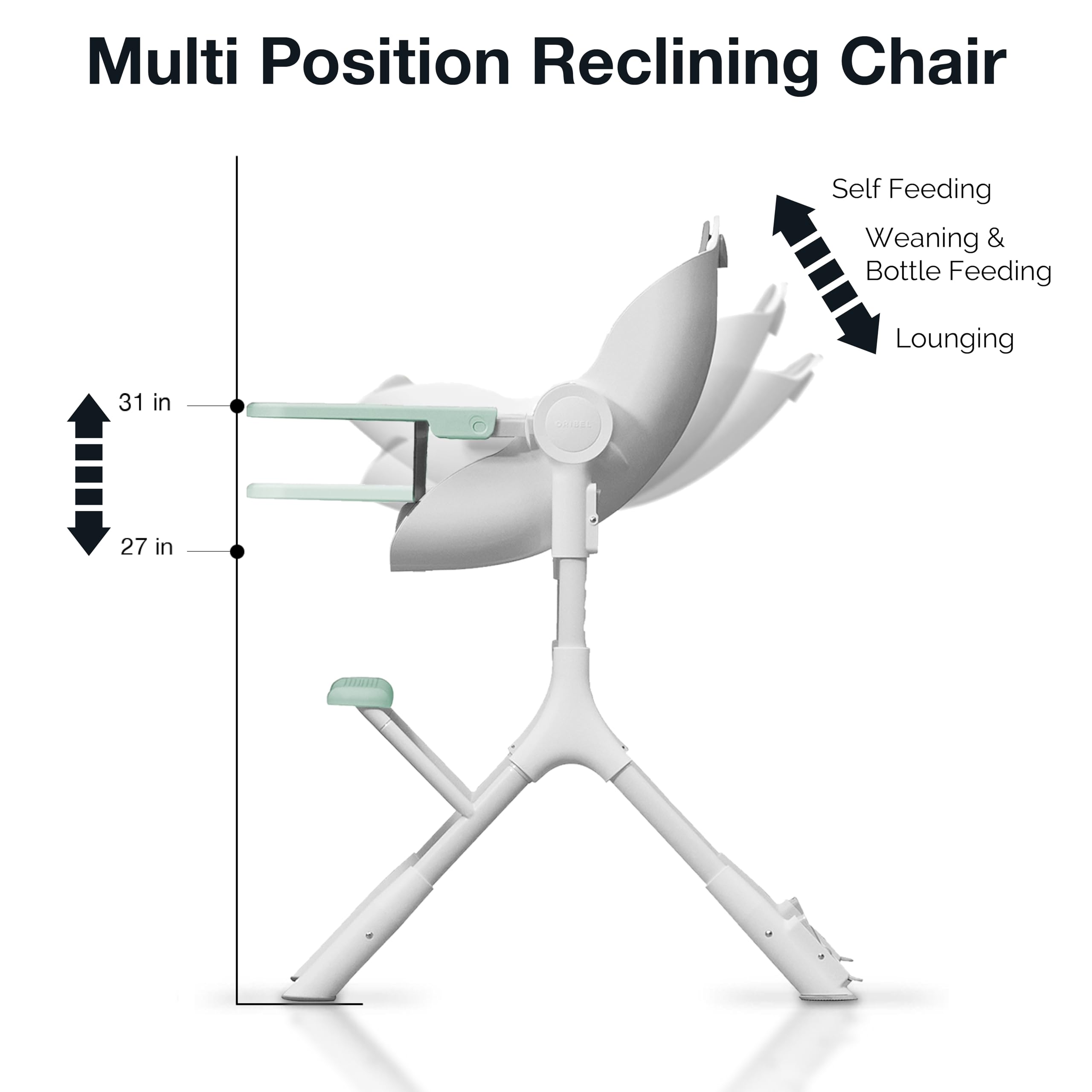 2-in-1 Convertible High Chair with Lounger for Newborn to Toddler