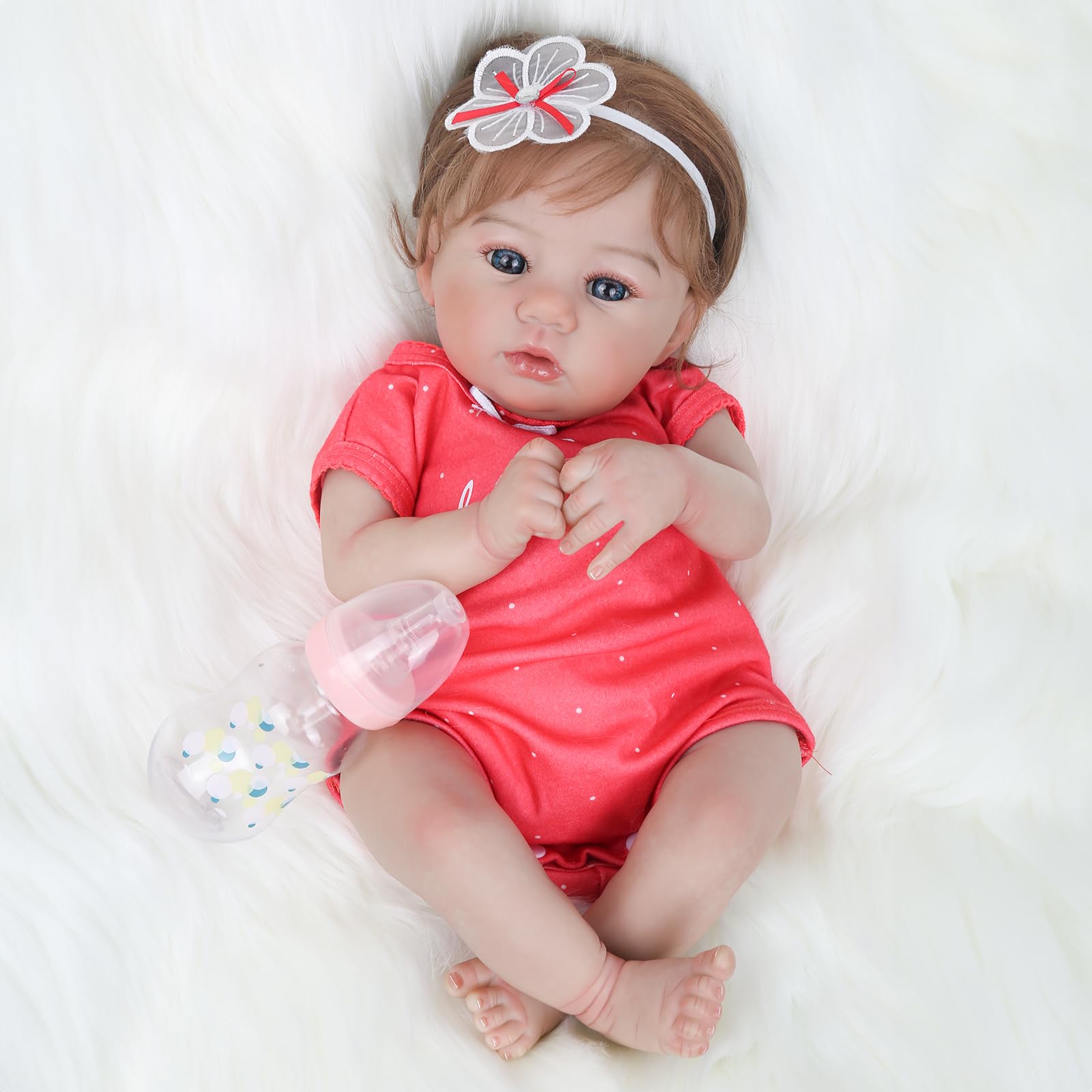 Realistic Reborn Baby Dolls - 18 Inch Lifelike Newborn Baby Girl, Real Baby