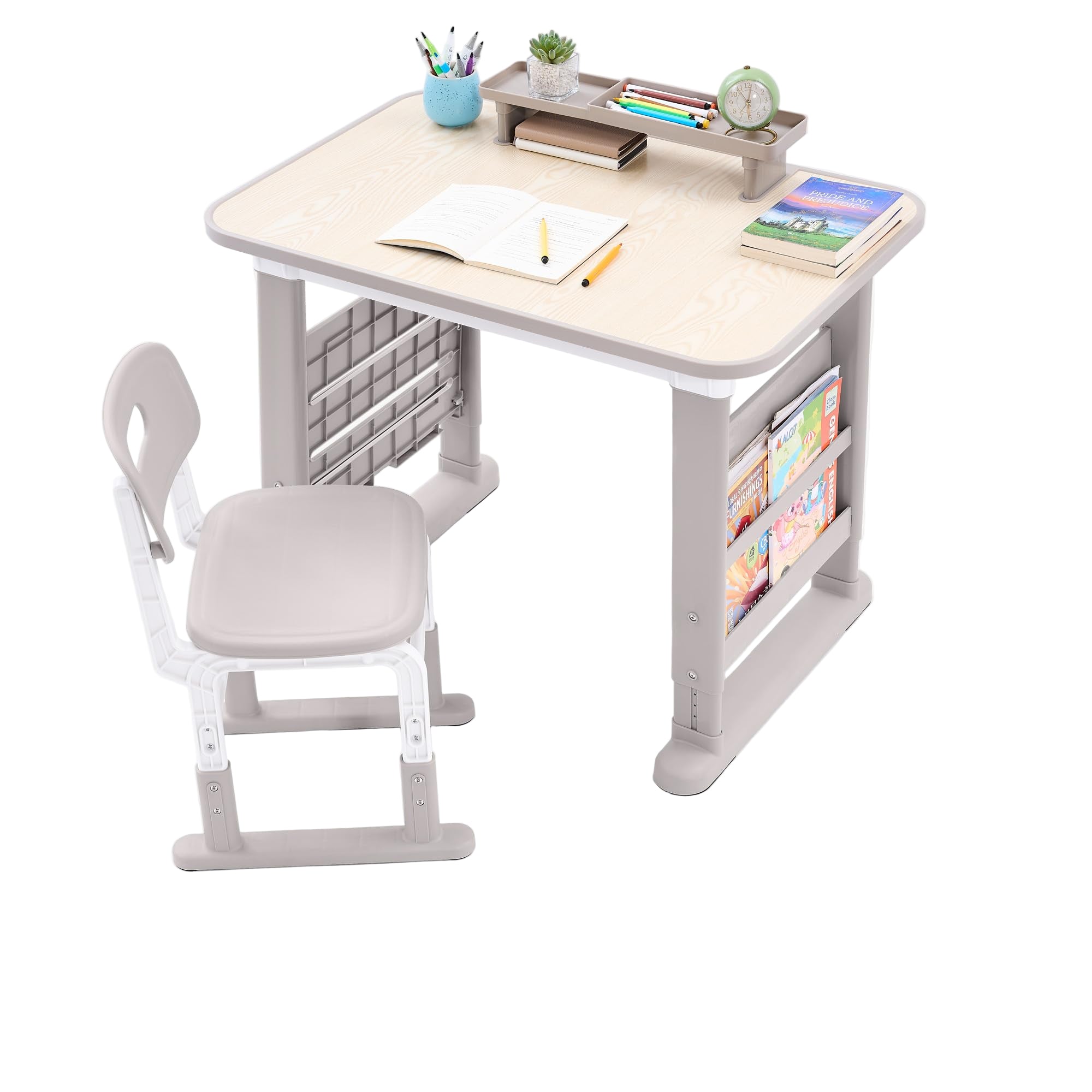 Kids Desk and Chair Set, Height Adjustable Childrens Study Desk, Graffiti Table