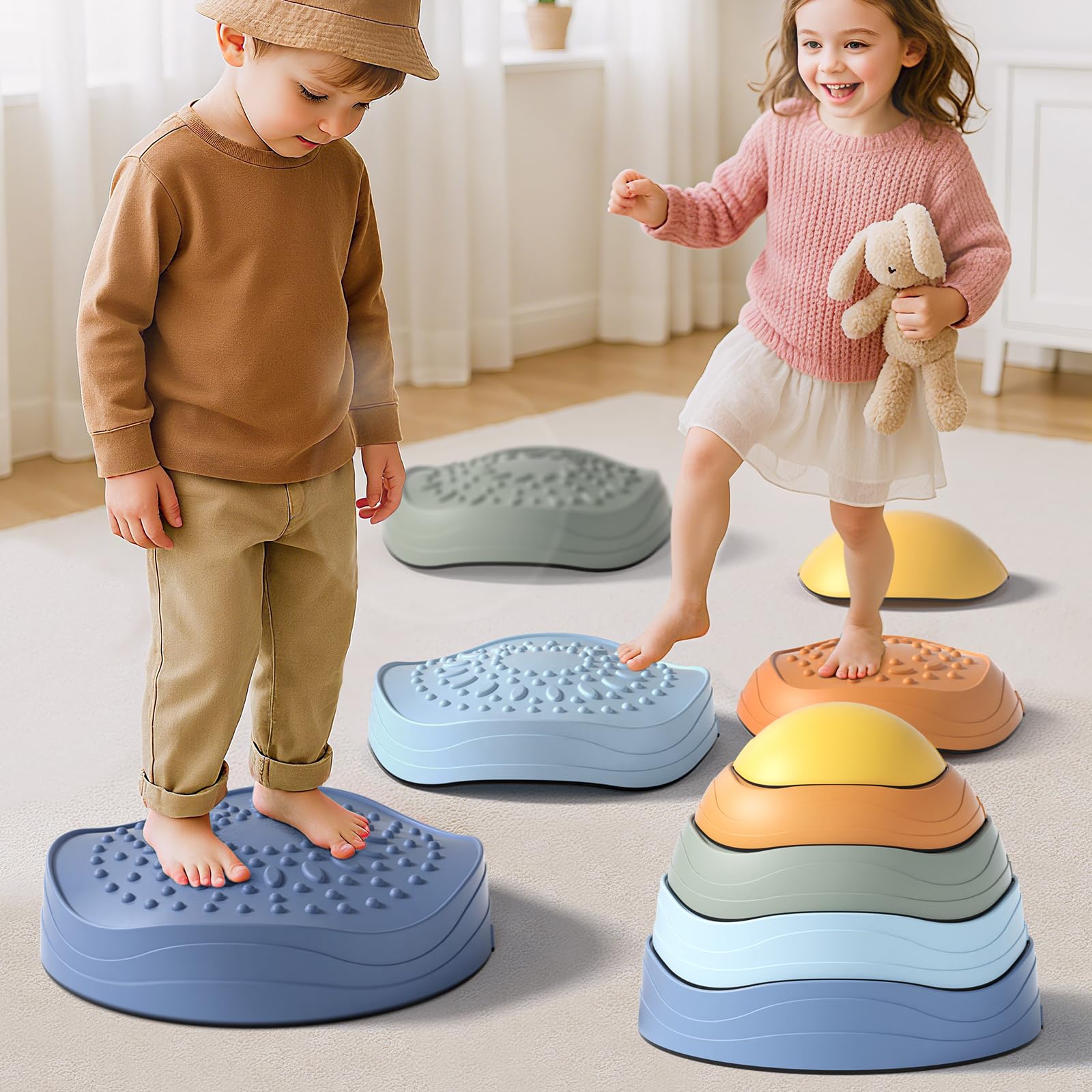 Stepping Stones for Kids - Non-Slip Balance Toys Indoor Outdoor