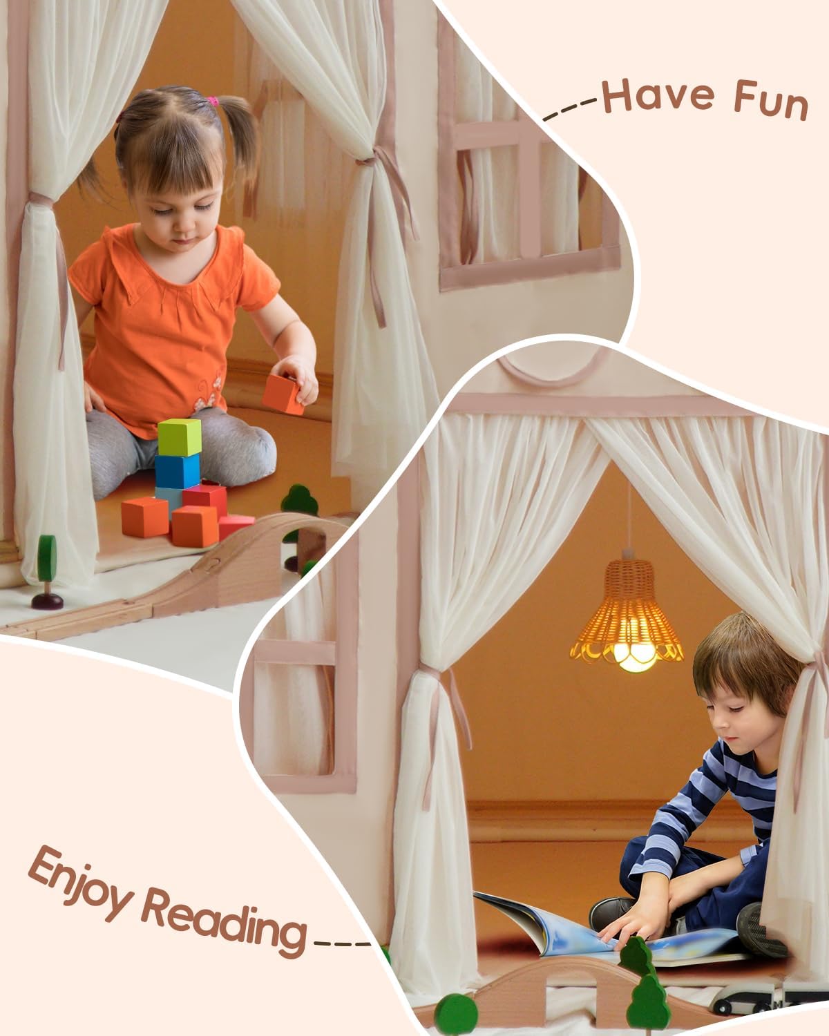 Kids Play Tent Playhouse with Star Lights and Accessories