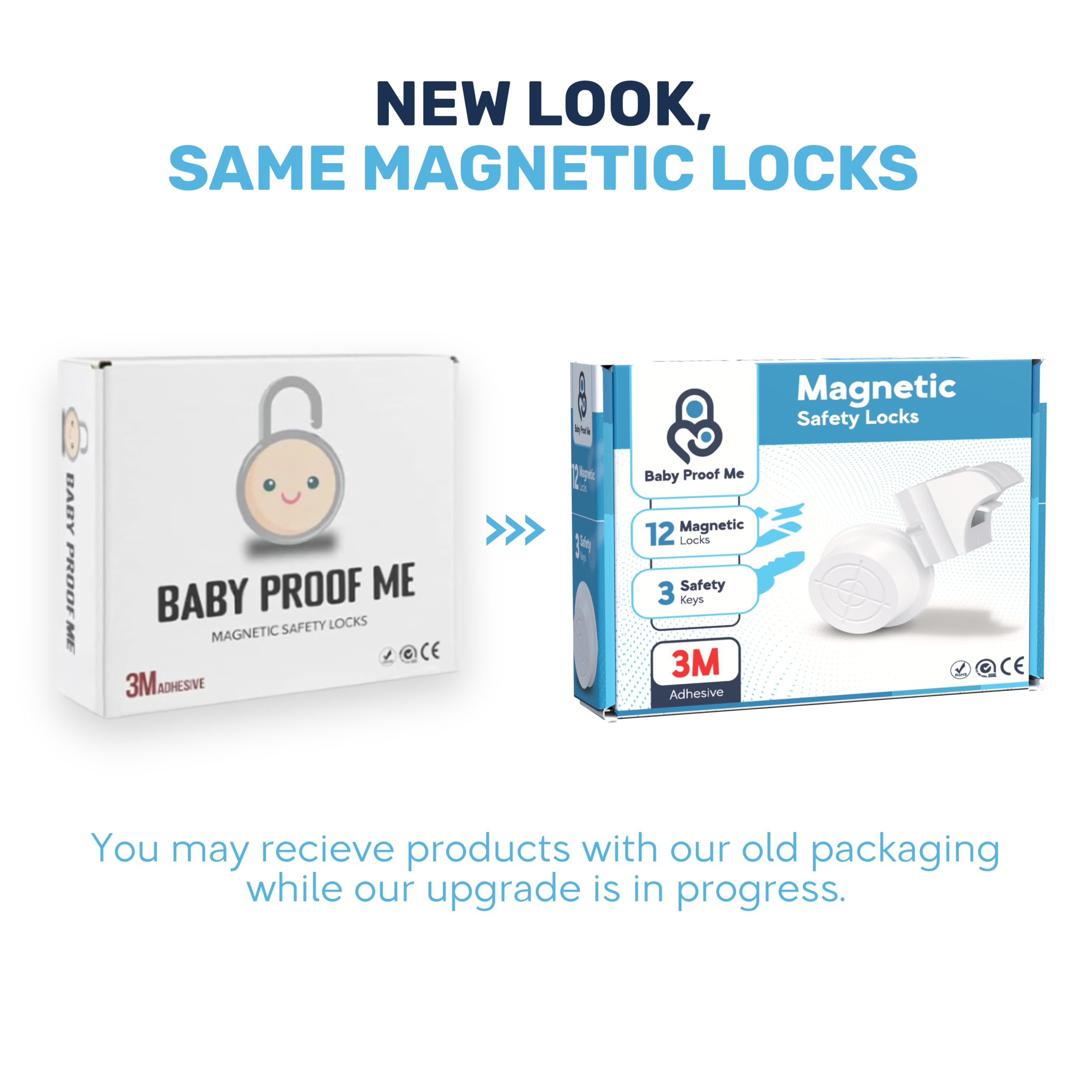 ME Pack of 12 Magnetic Cabinet Locks for Child Safety with 3 Keys