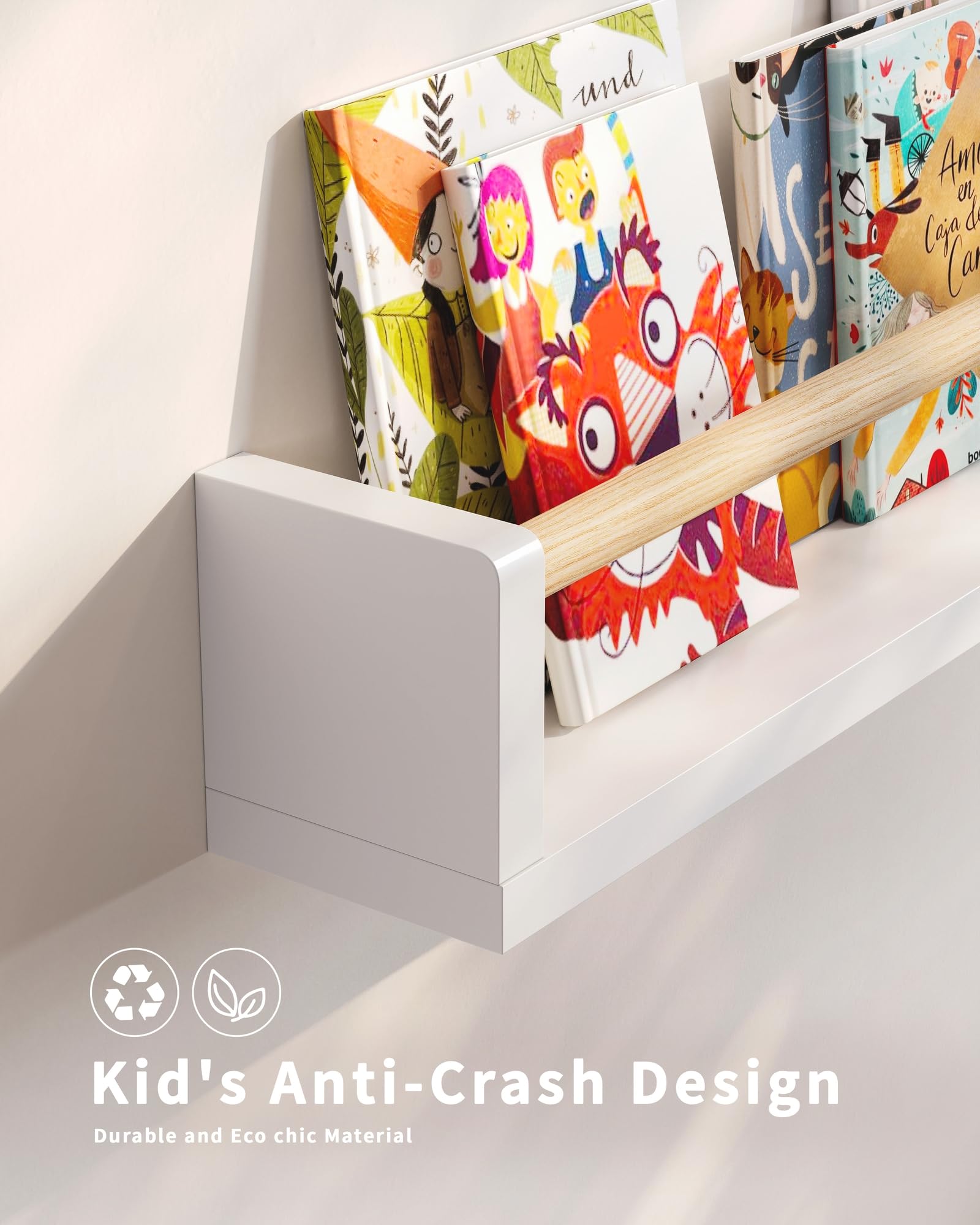 Wall-Mounted Nursery Bookshelves 4-Pack
