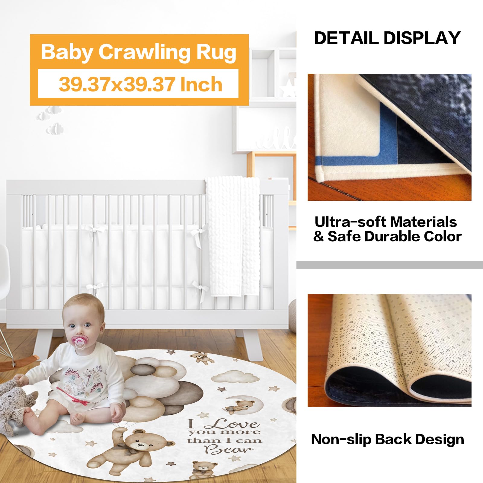 Moon Animal Nursery Crib Bedding Set 3 Piece