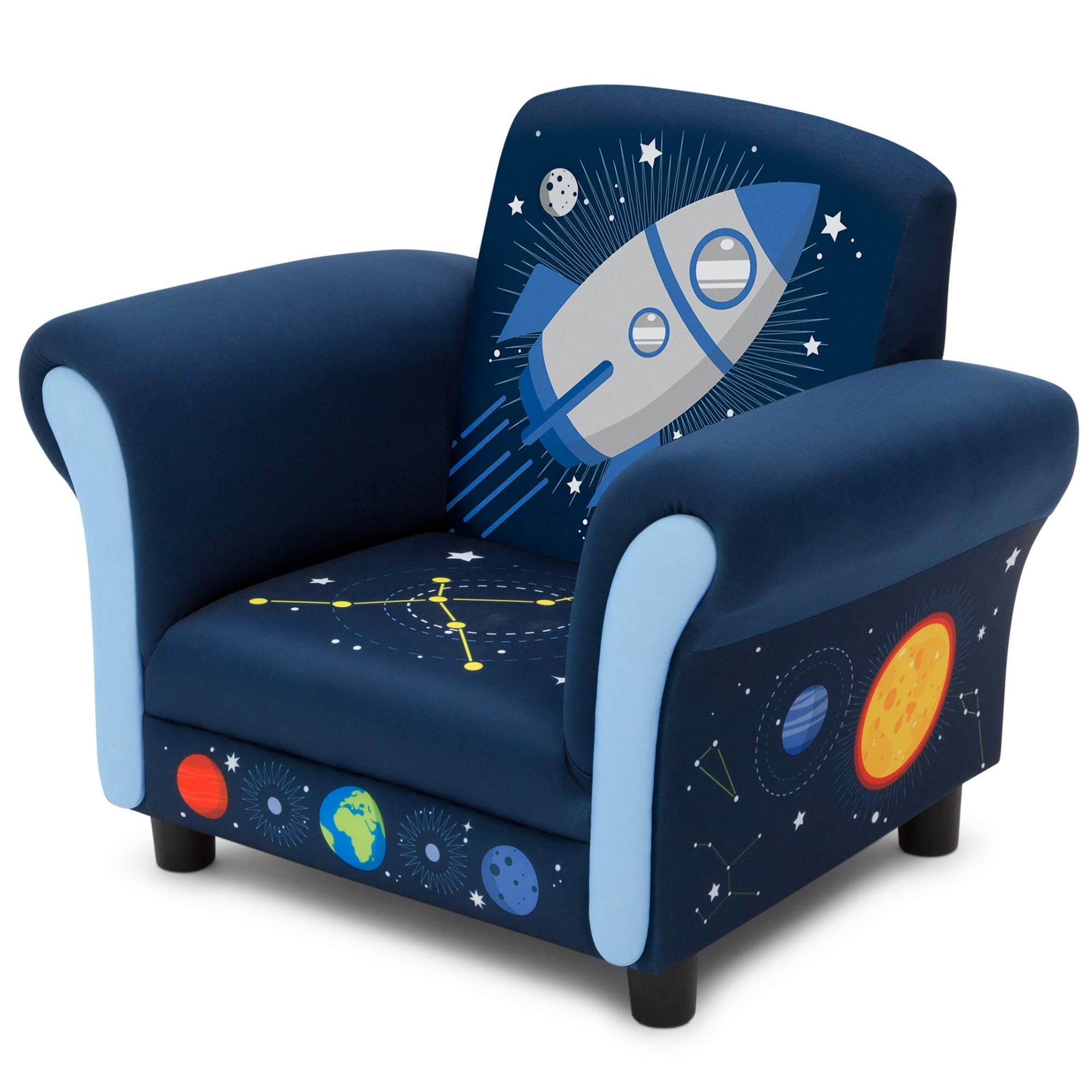 Space Adventures Kids Upholstered Chair, Blue