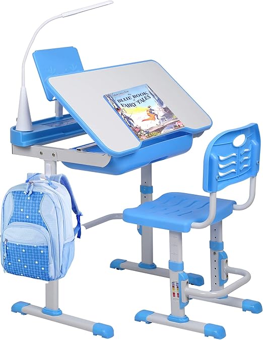 Kids Desk and Chair Set, Height Adjustable Child's School