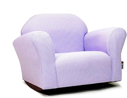 Gingham Rocking Chair for Kids – Soft Microsuede Upholstery