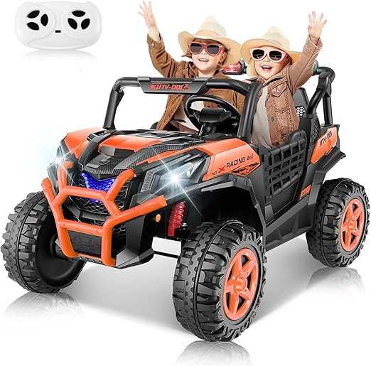 24V Ride on Car Truck with Remote Control, 4WD/2WD Switchable 2 Seater
