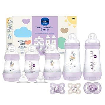 Newborn Essentials Matte Feeding Set, Easy Start Anti-Colic Bottles 5oz