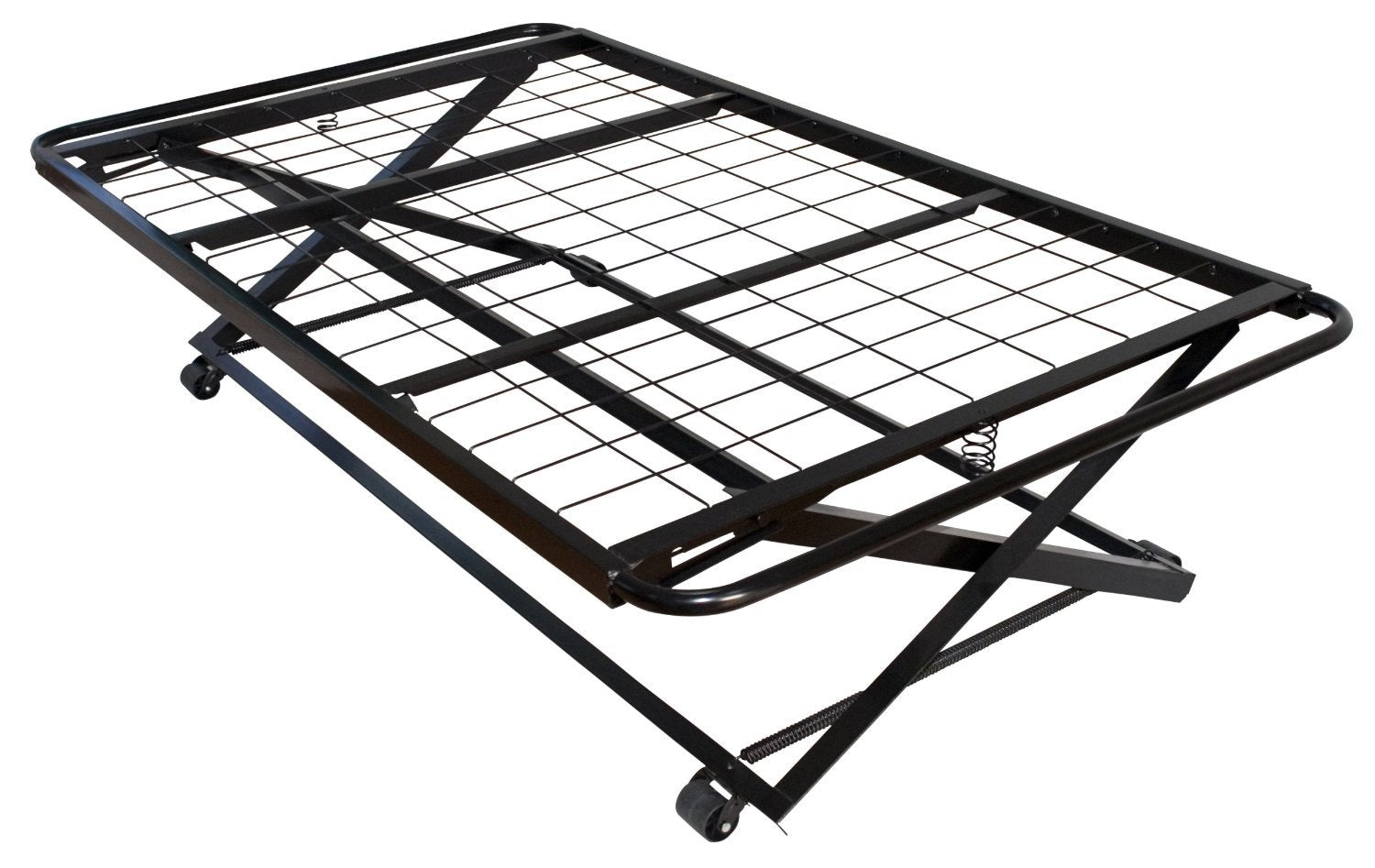 Twin Size Black Metal Platform Daybed with Pop Up Trundle