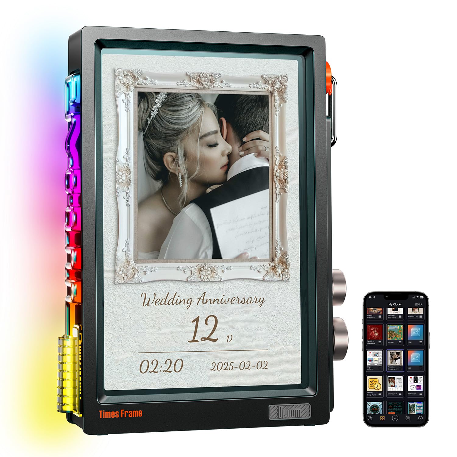 Divoom Times Frame-10.1" Digital Picture Frame Transparent IPS Smart Linux OS
