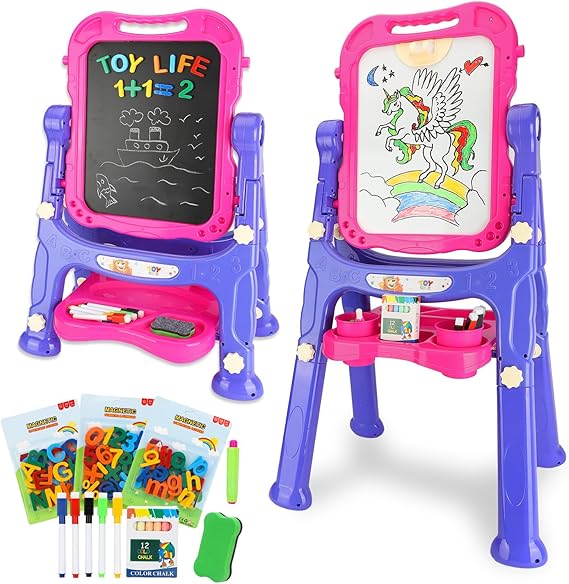 Life Large Art Easel for Kids, Double-Sided 4In1 Toddler Easel