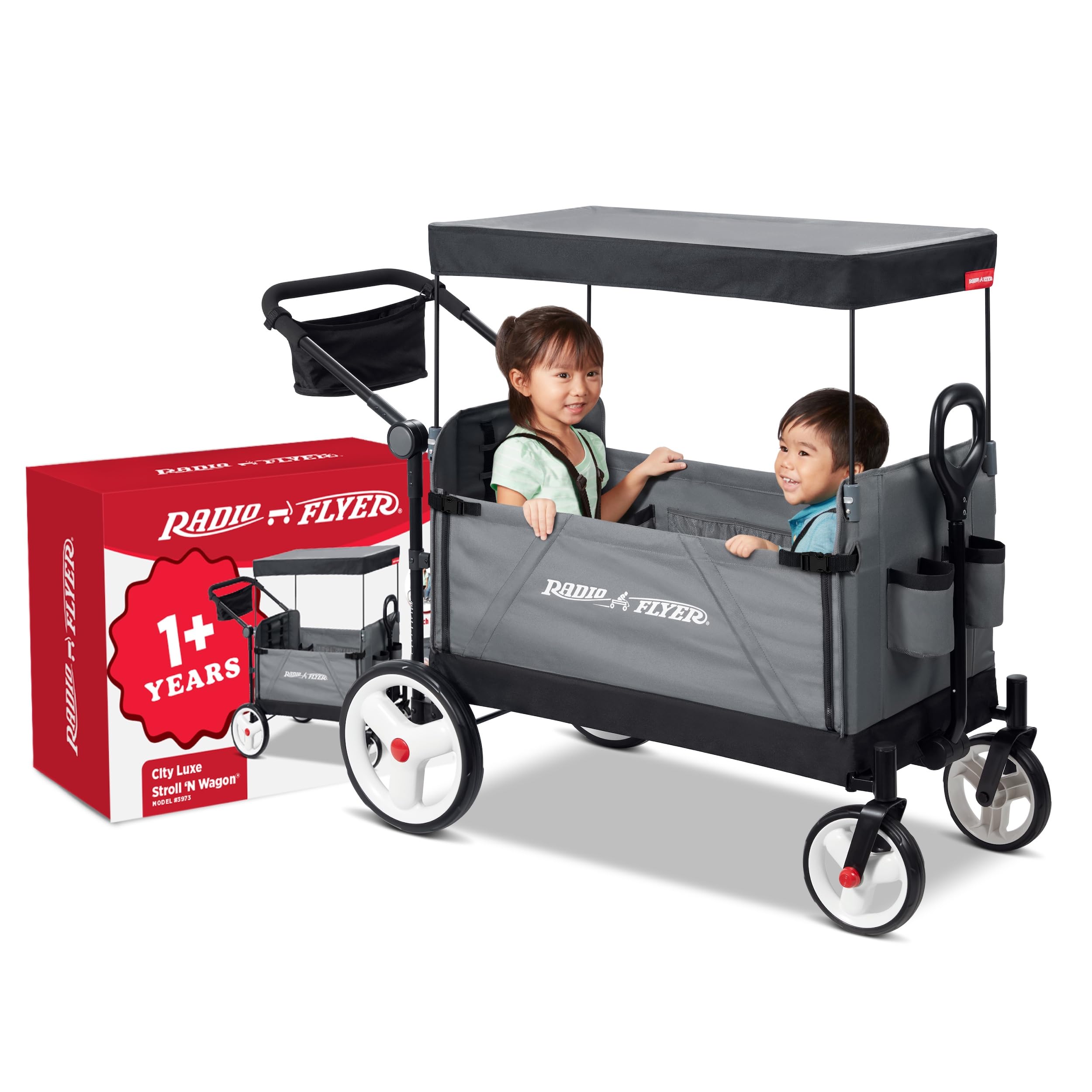 3-in-1 Convertible Stroller Wagon with UV Canopy