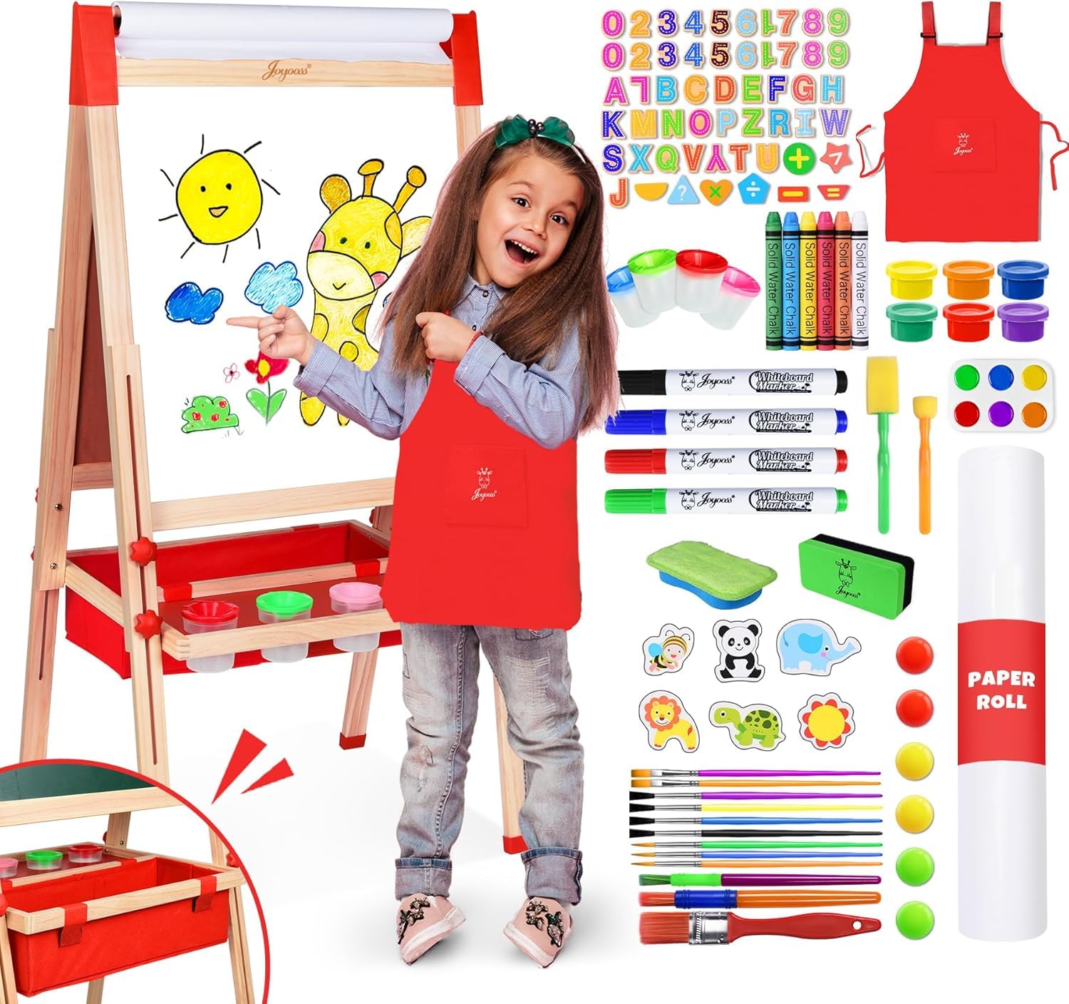 Easel for Kids Easel for Toddlers,Adjustable Standing Double Sided Toddler