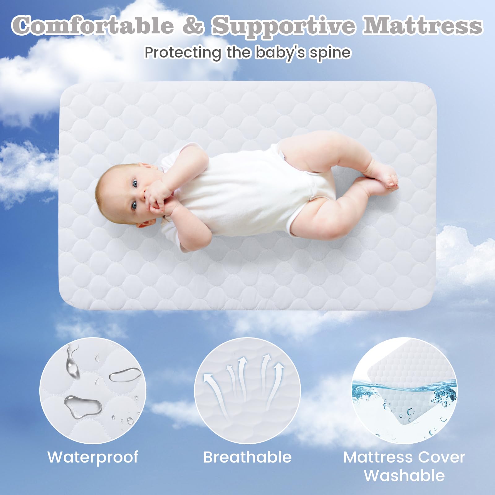 3-in-1 Convertible Baby Bassinet with Adjustable Height