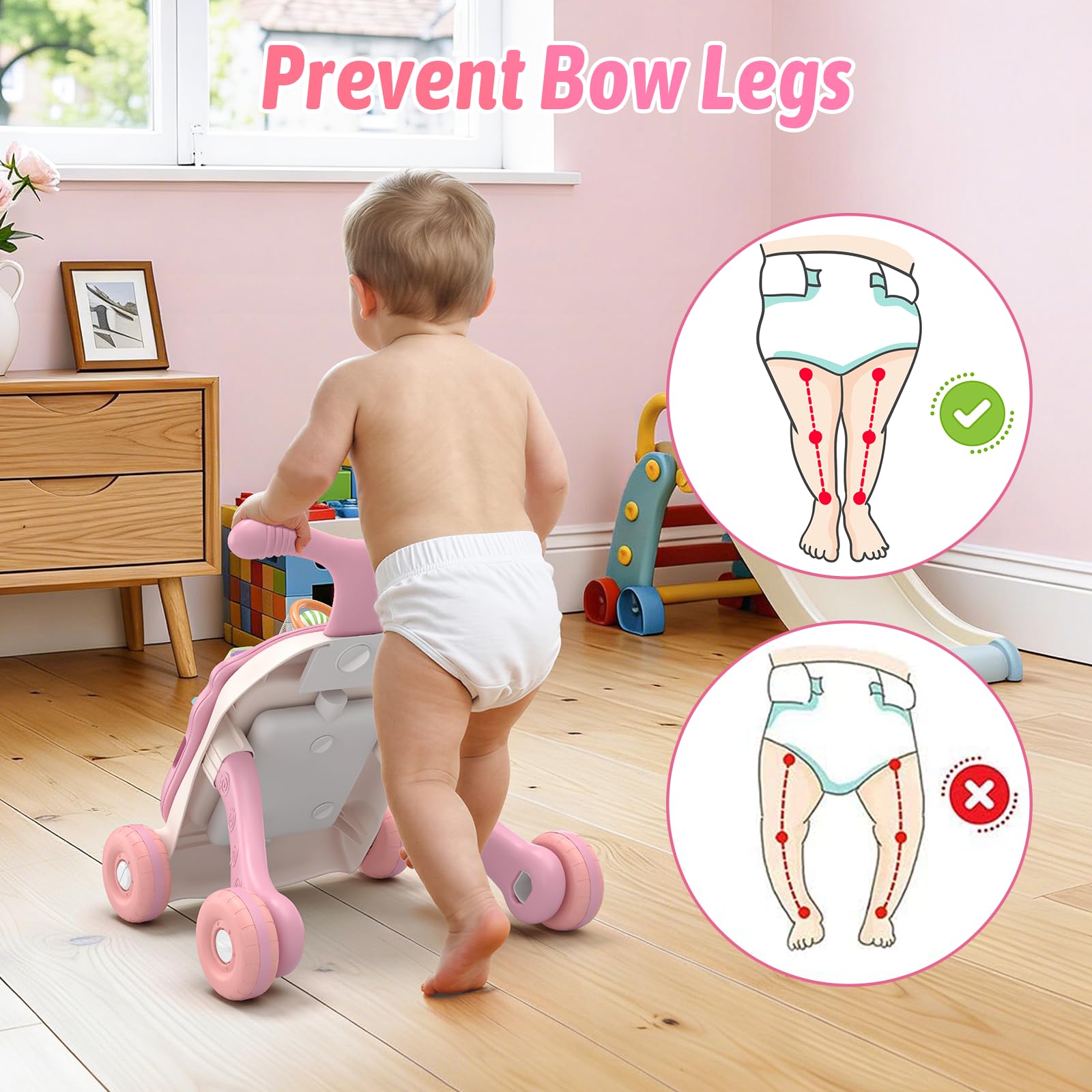 3-in-1 Baby Walker Activity Center with Music Panel