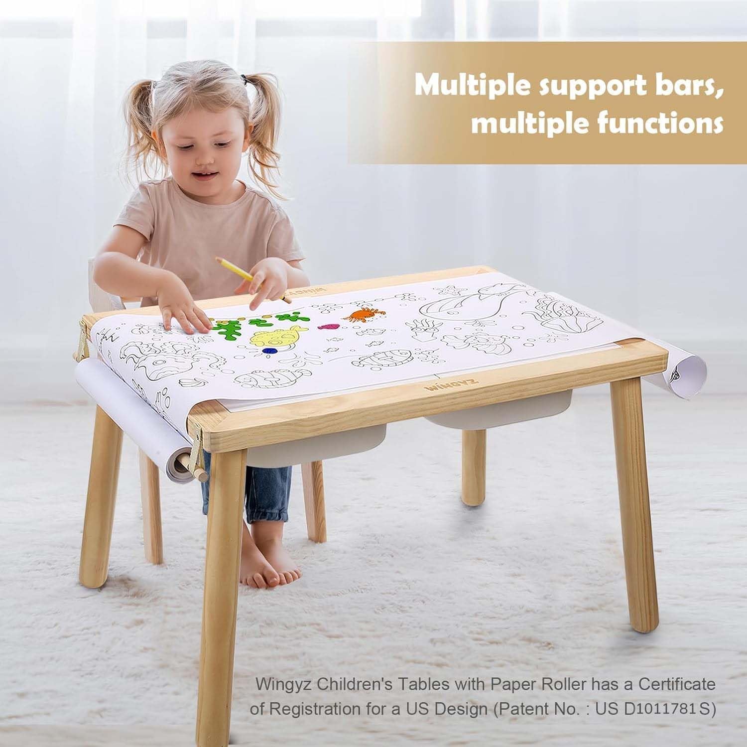 Kids Activity Table with Storage Bins