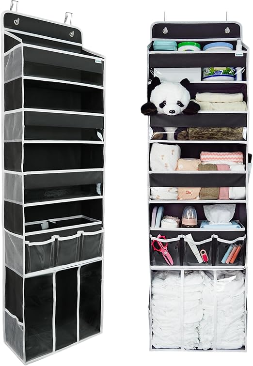 Storage Organizer,with 3 Bins 1 Movable Baby Diaper Caddy