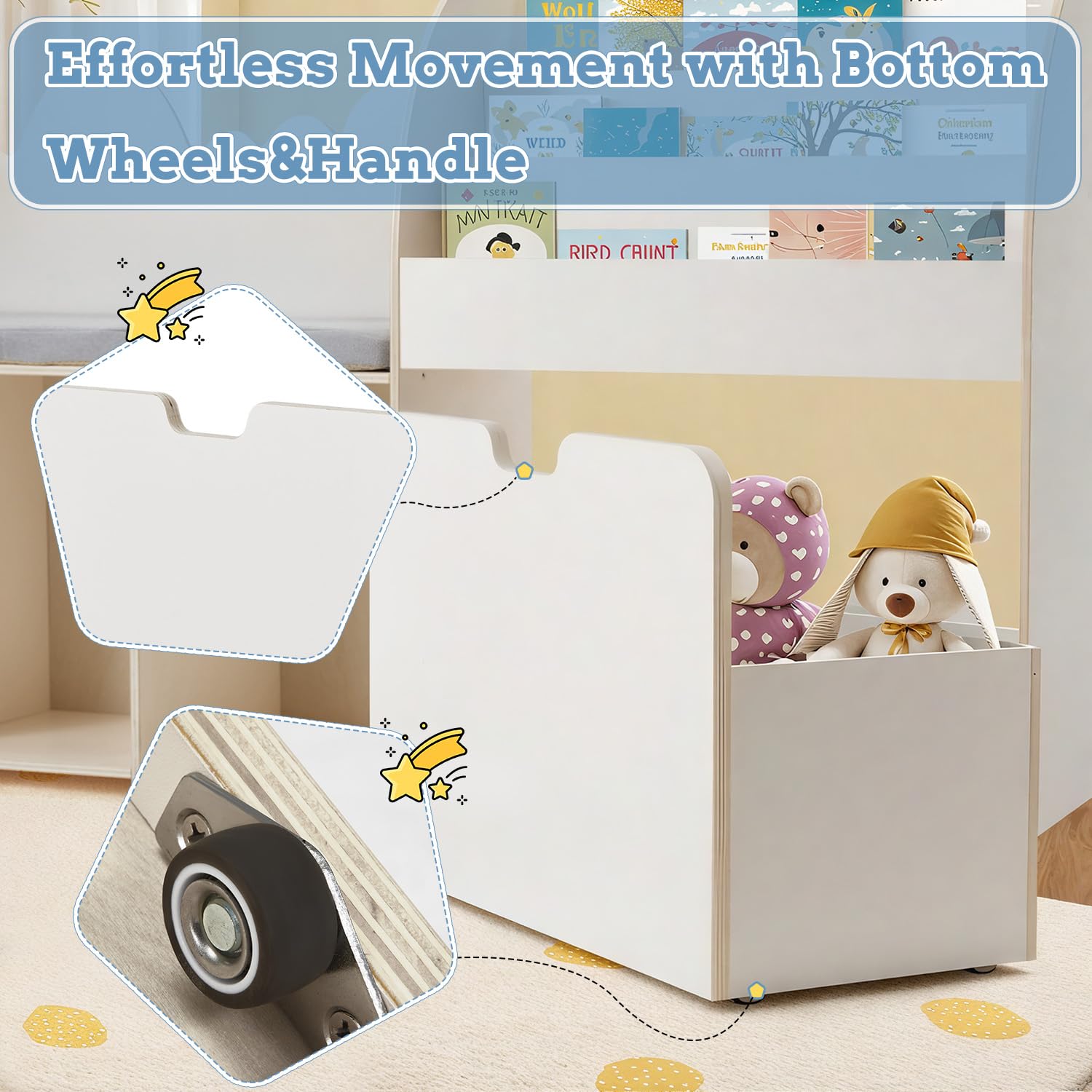 Kids Reading Nook with Storage Bench and Bookshelf