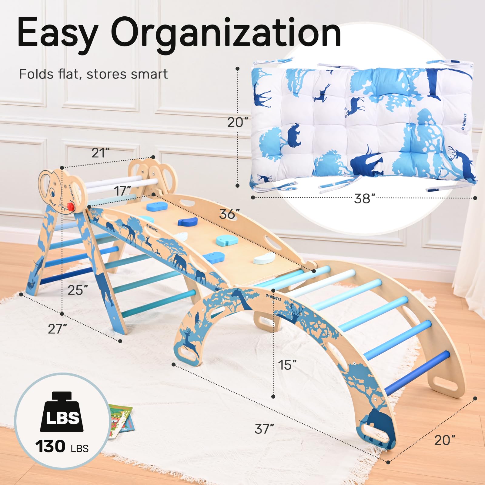 8-in-1 Pikler Triangle Climbing Set with Ramp and Arch