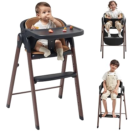 High Chair for Babies and Toddlers Adjustable Foldable Convertible 5 Point Harness