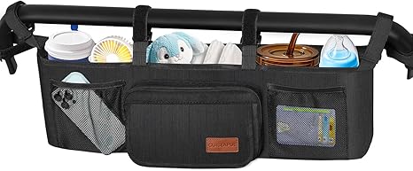 Universal Stroller Organizer with Cup Holder: Baby Travel Essential, Stroller Caddy